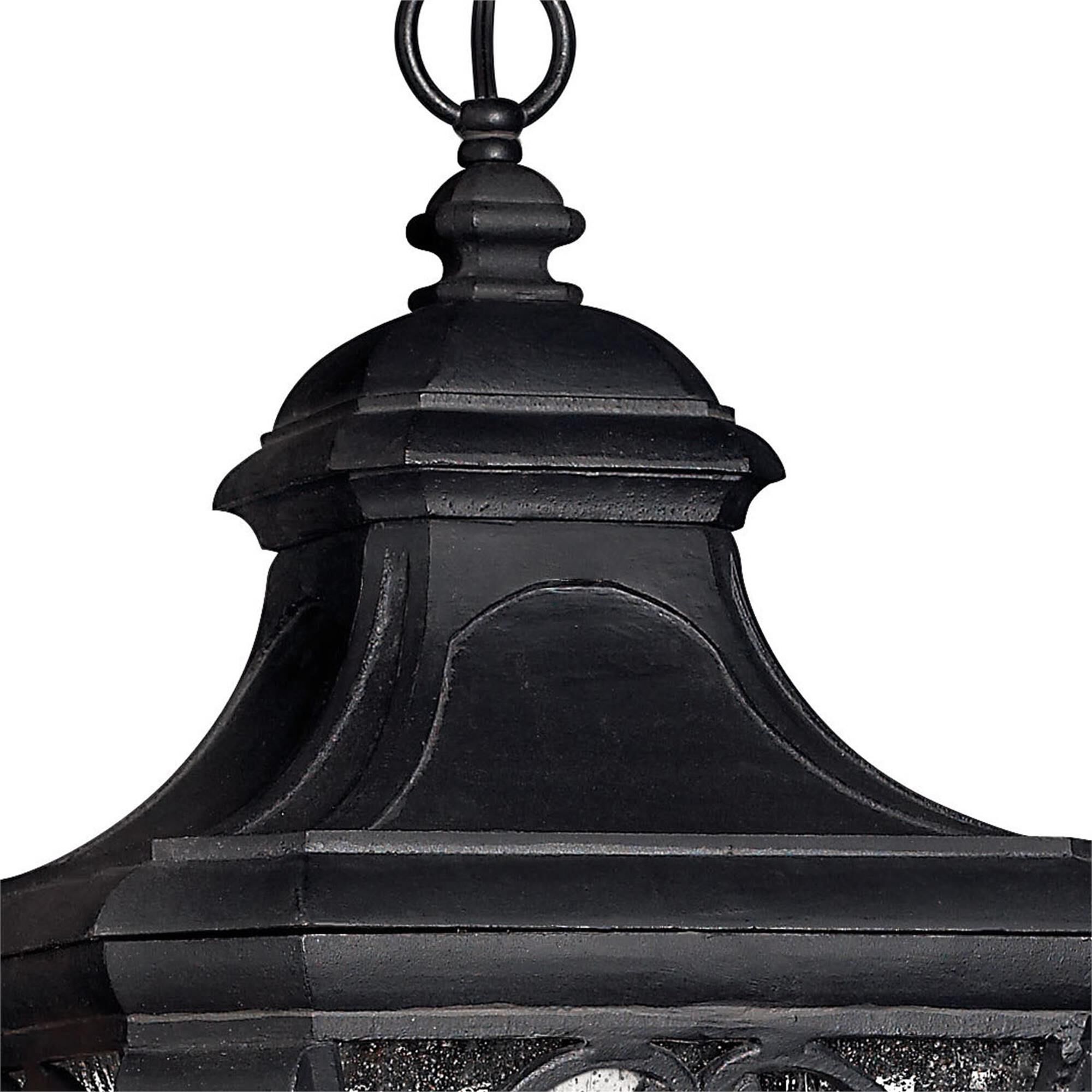 Shown in Museum Black finish and Clear Seedy glass