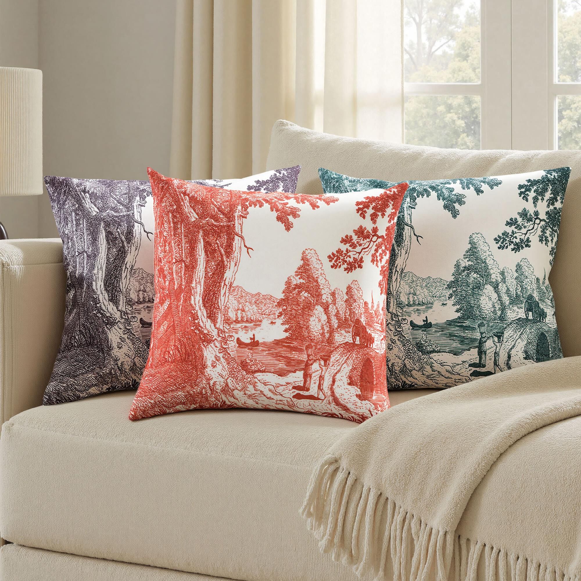Dann Foley Reverie Toile 24 Inch Decorative Pillow by Stylecraft