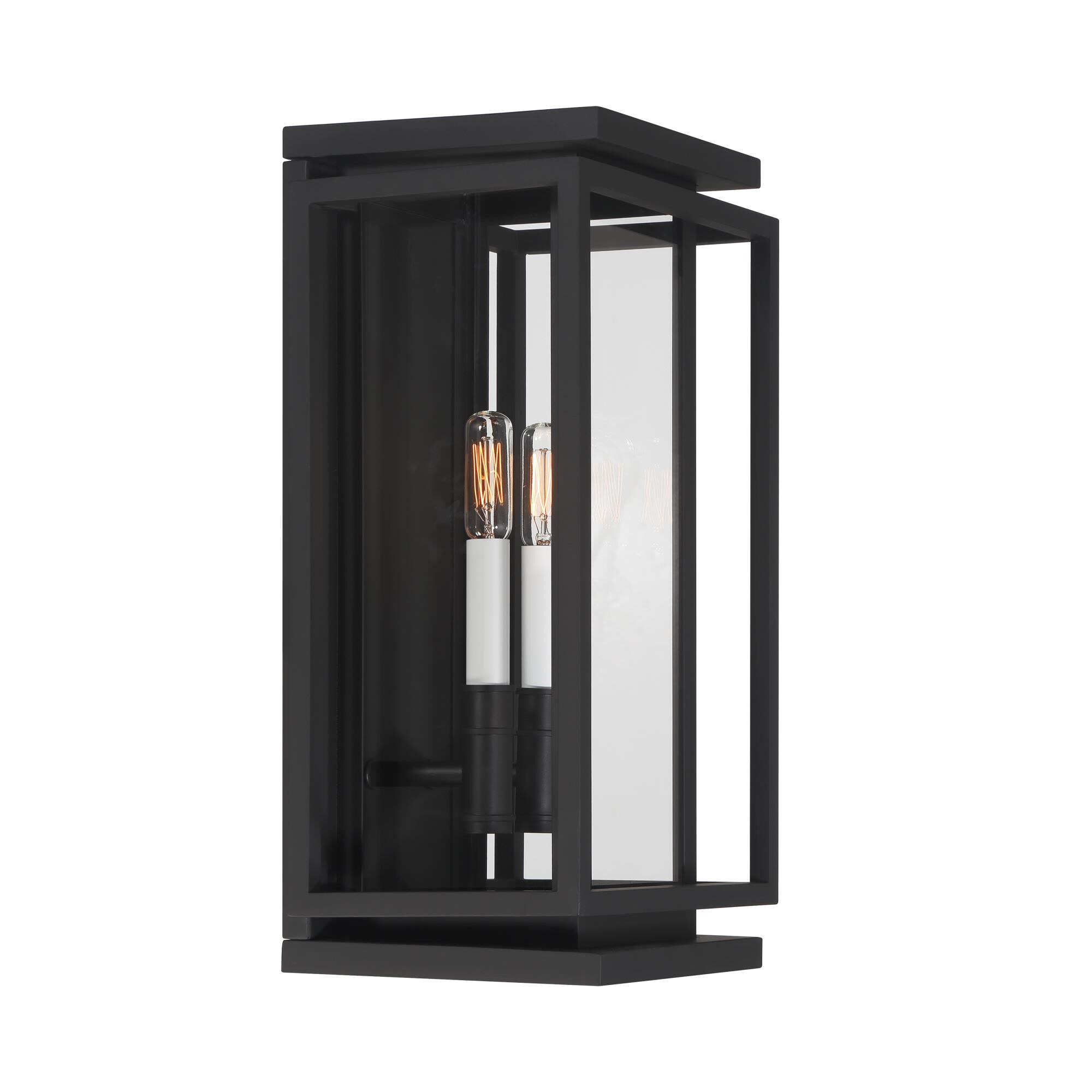 Shown in Dark Matte Black and White finish and Clear glass