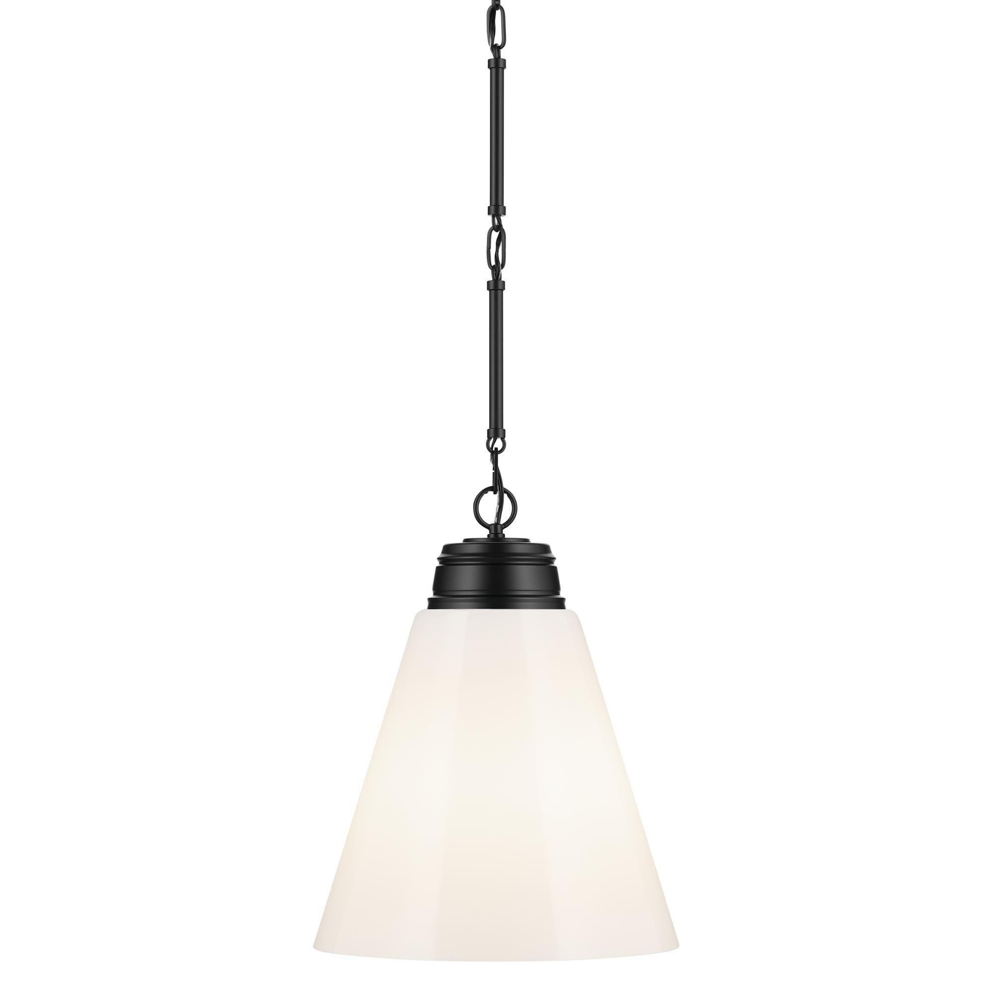 Shown in Black finish and Opal glass