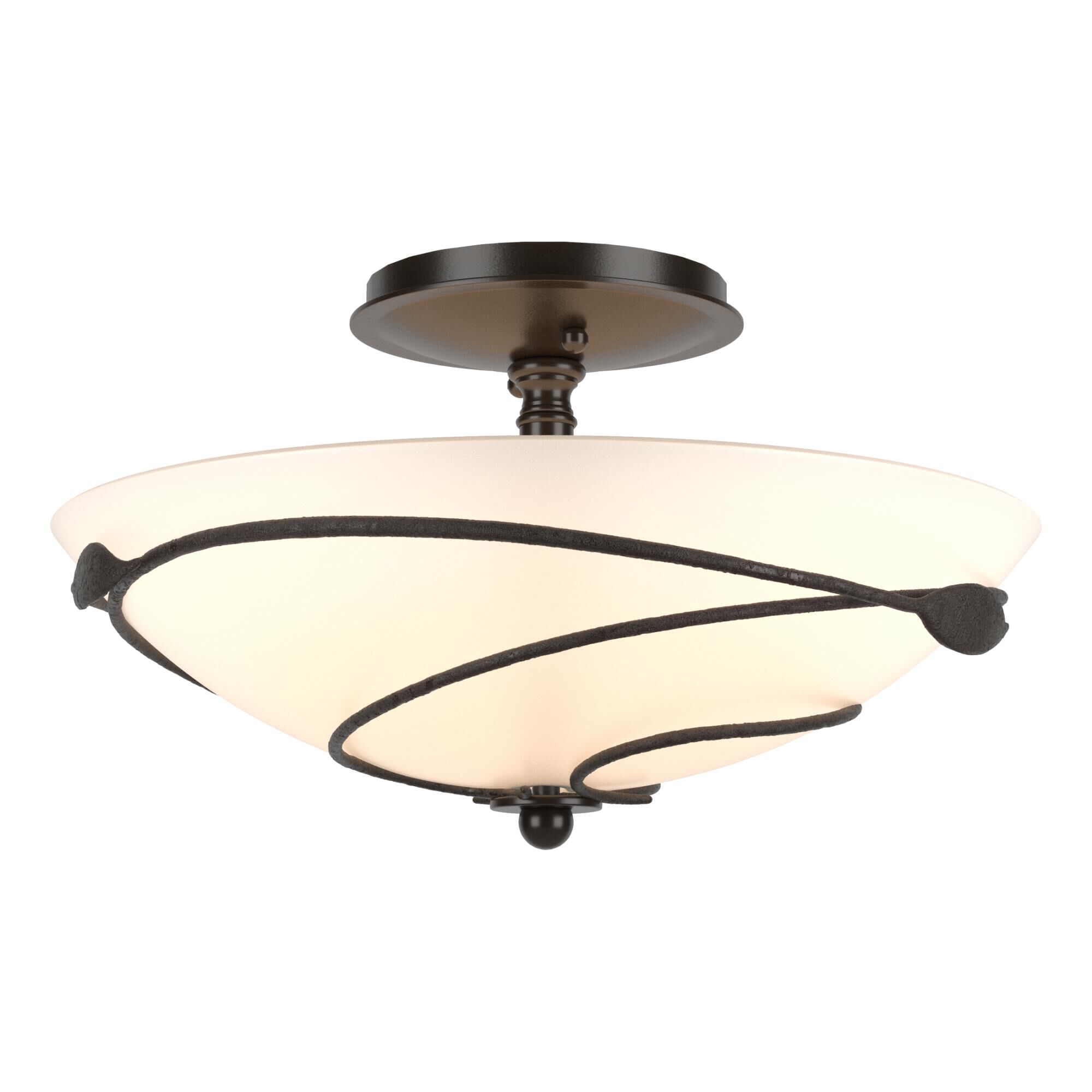 Forged Leaves 13 Inch 2 Light Semi Flush Mount by Hubbardton Forge