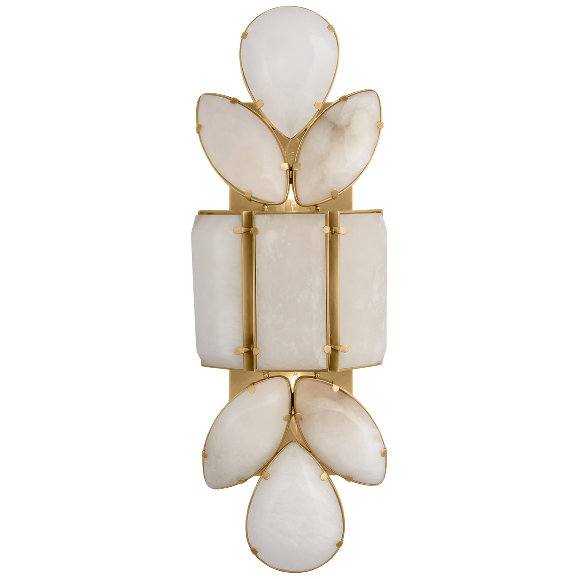 Shown in Soft Brass finish and Alabaster glass