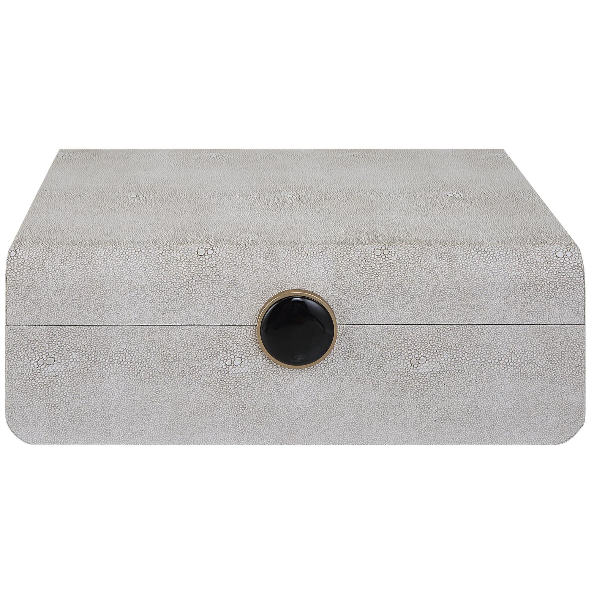 Uttermost Lalique White Shagreen Box Figurine by Uttermost