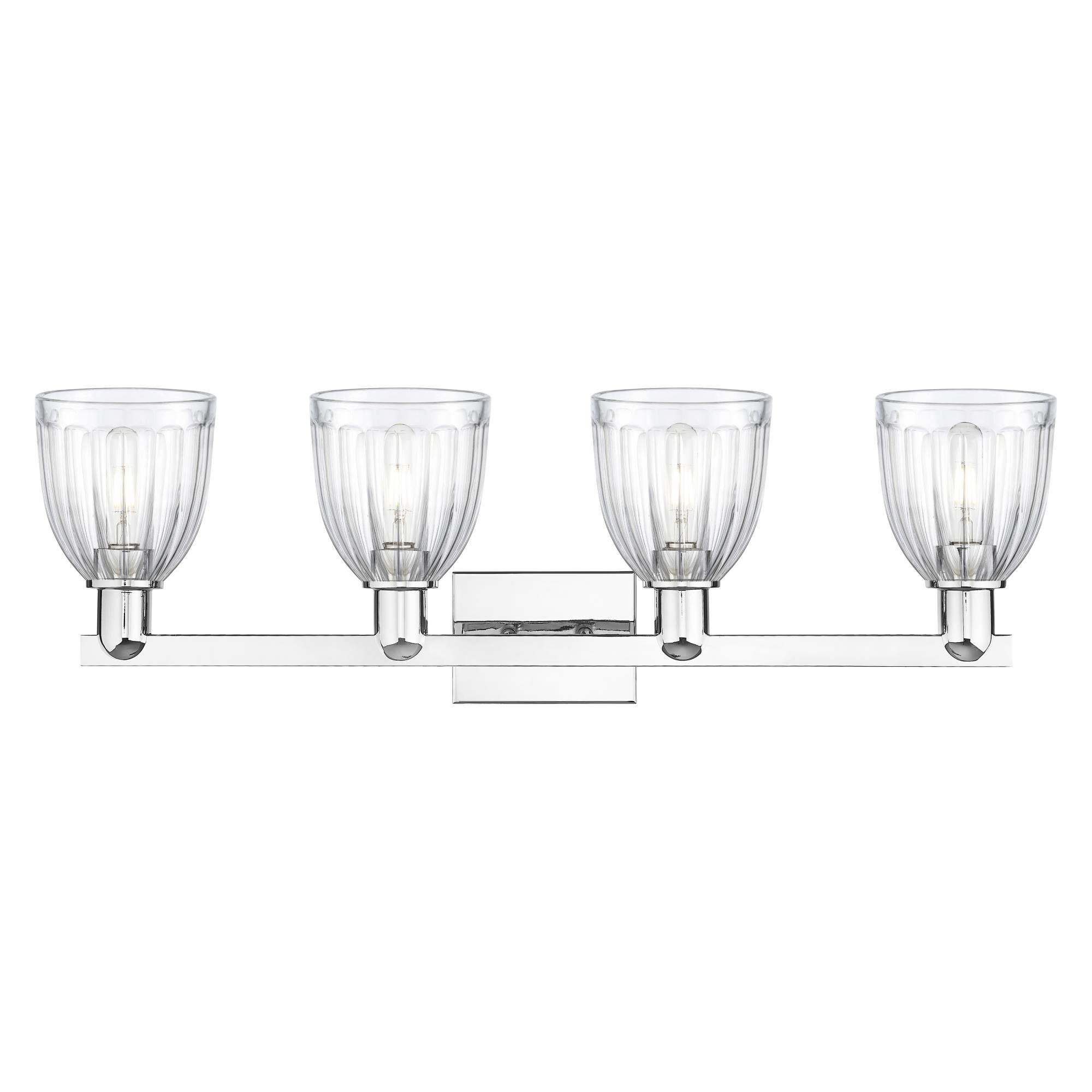 Shown in Polished Chrome finish and Clear glass