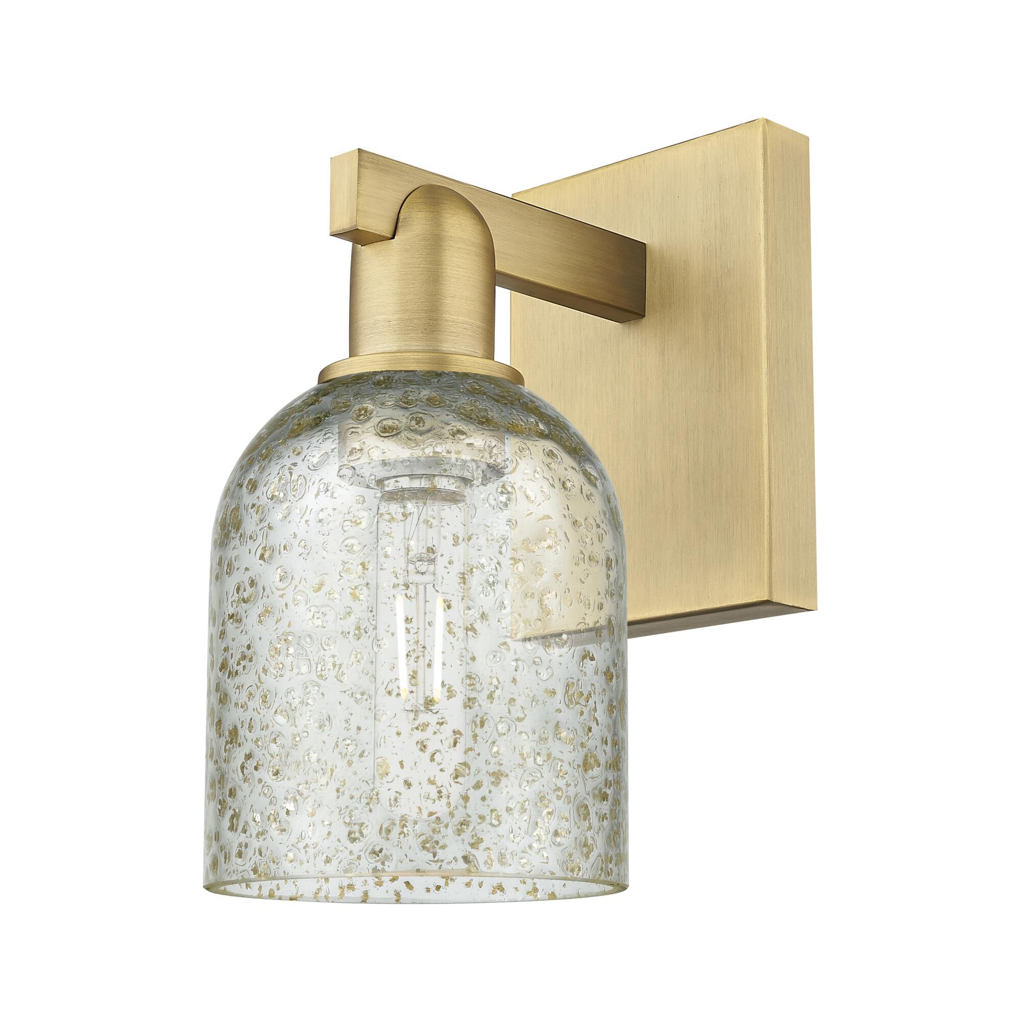 Shown in Brushed Brass finish and Mica glass