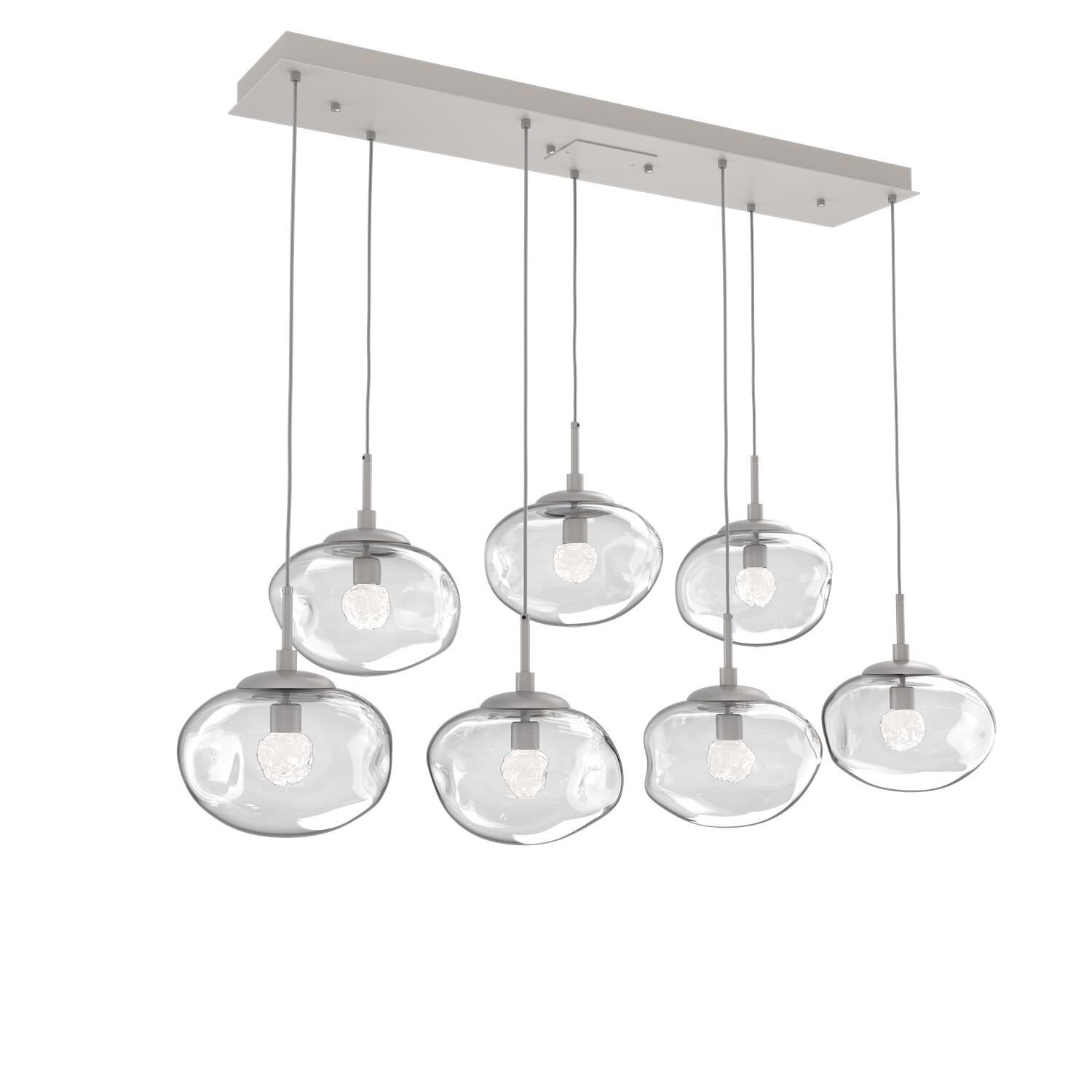 Shown in Metallic Beige Silver finish and Floret Inner Clear Outer glass