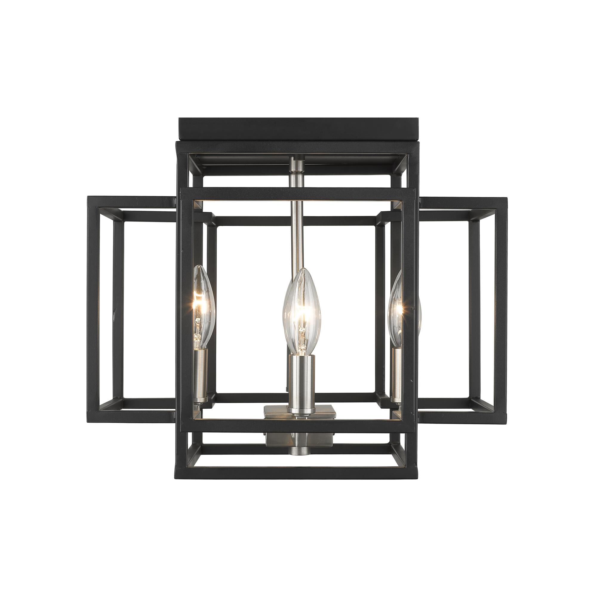Shown in Black + Brushed Nickel finish and --- glass and --- shade