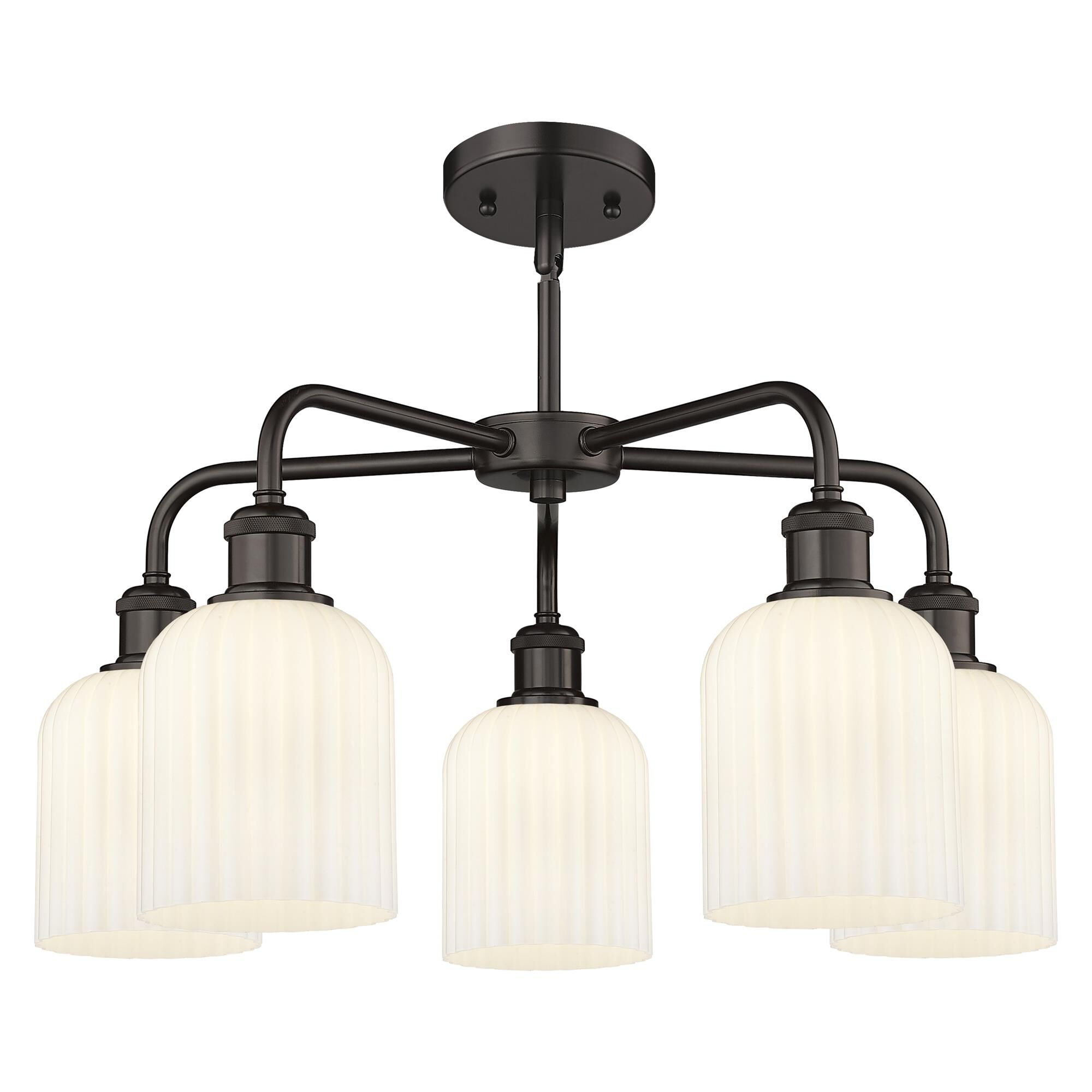 Shown in Oil Rubbed Bronze finish and Gloss White shade