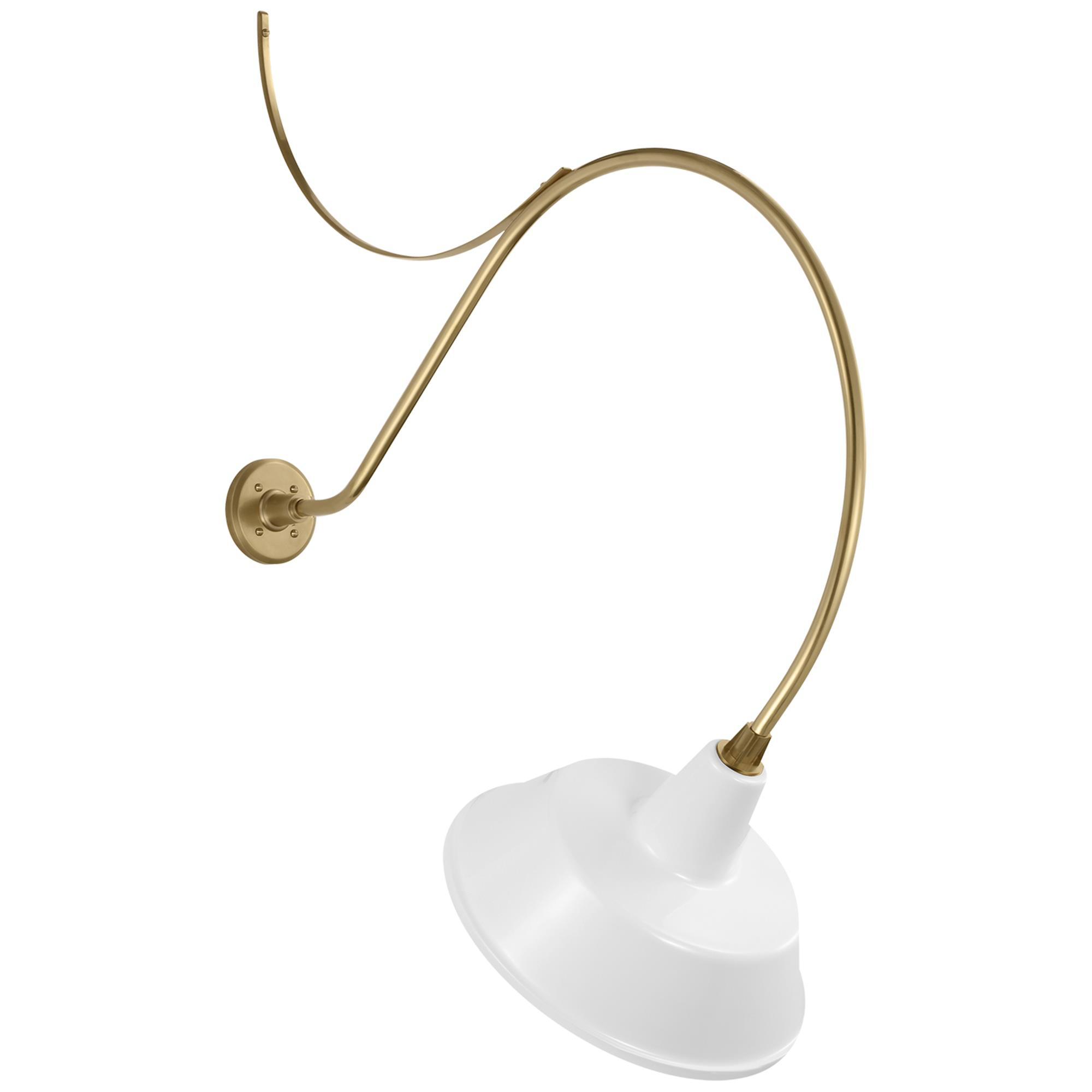 Shown in Hand-Rubbed Antique Brass finish and White Bowers shade