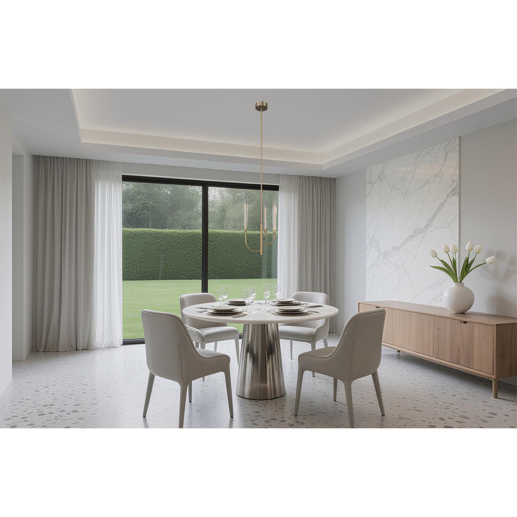 Shown in Brass finish and Gold Leaf HandPressed glass