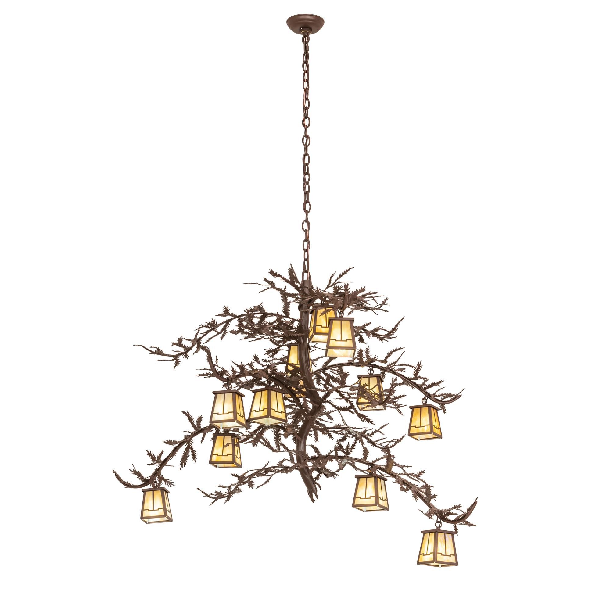 Pine Branch 48 Inch 12 Light LED Chandelier by Meyda Lighting