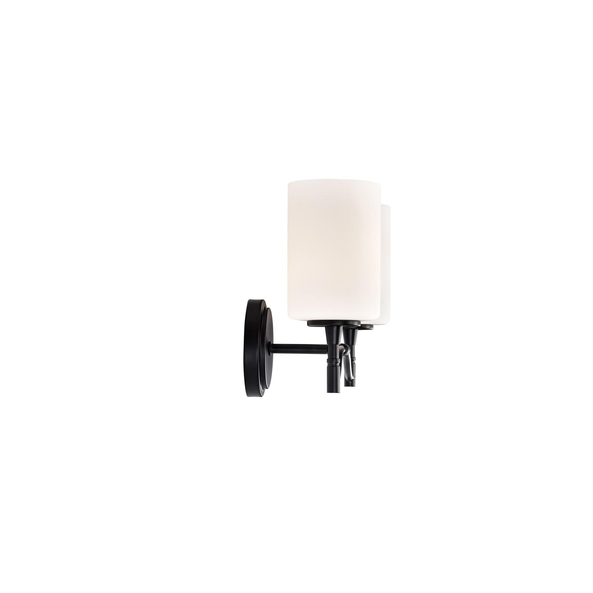 Shown in Matte Black finish and White Opal glass