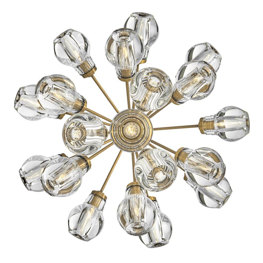 Shown in Heritage Brass finish and Clear Crystal glass