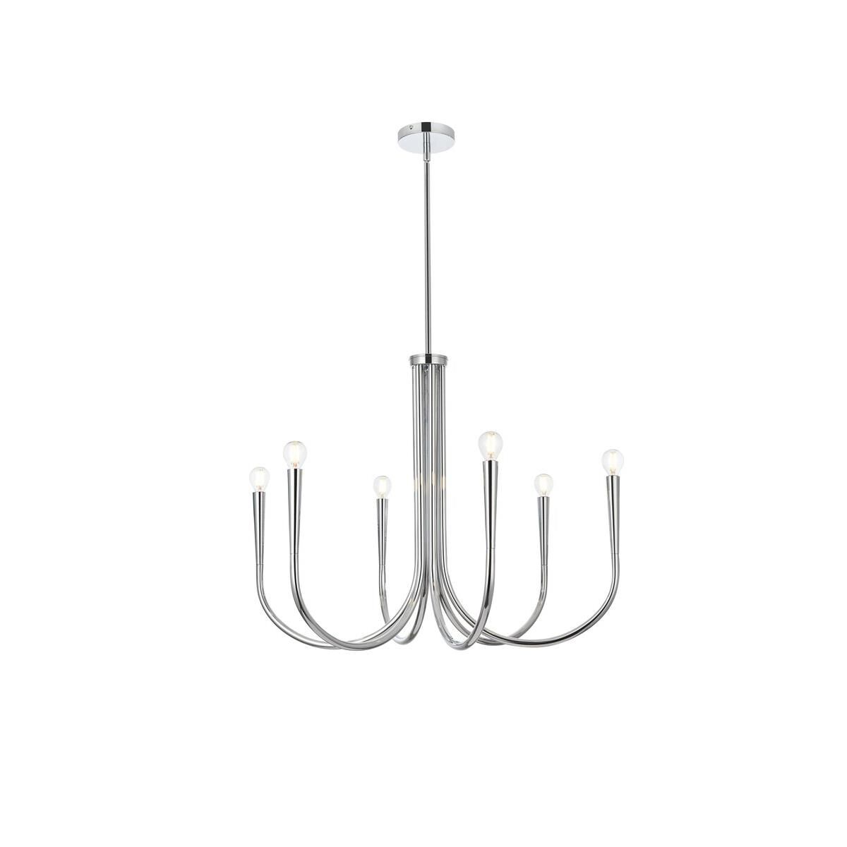 Layne 30 Inch 6 Light Chandelier by Elegant Lighting