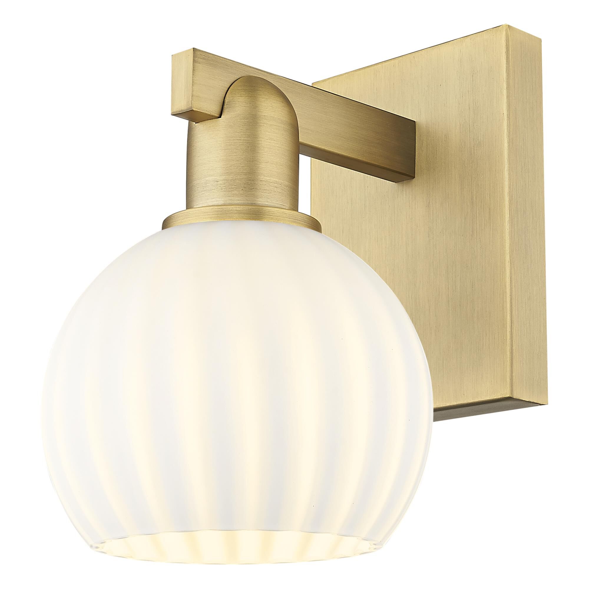 Shown in Brushed Brass finish and White Venetian glass
