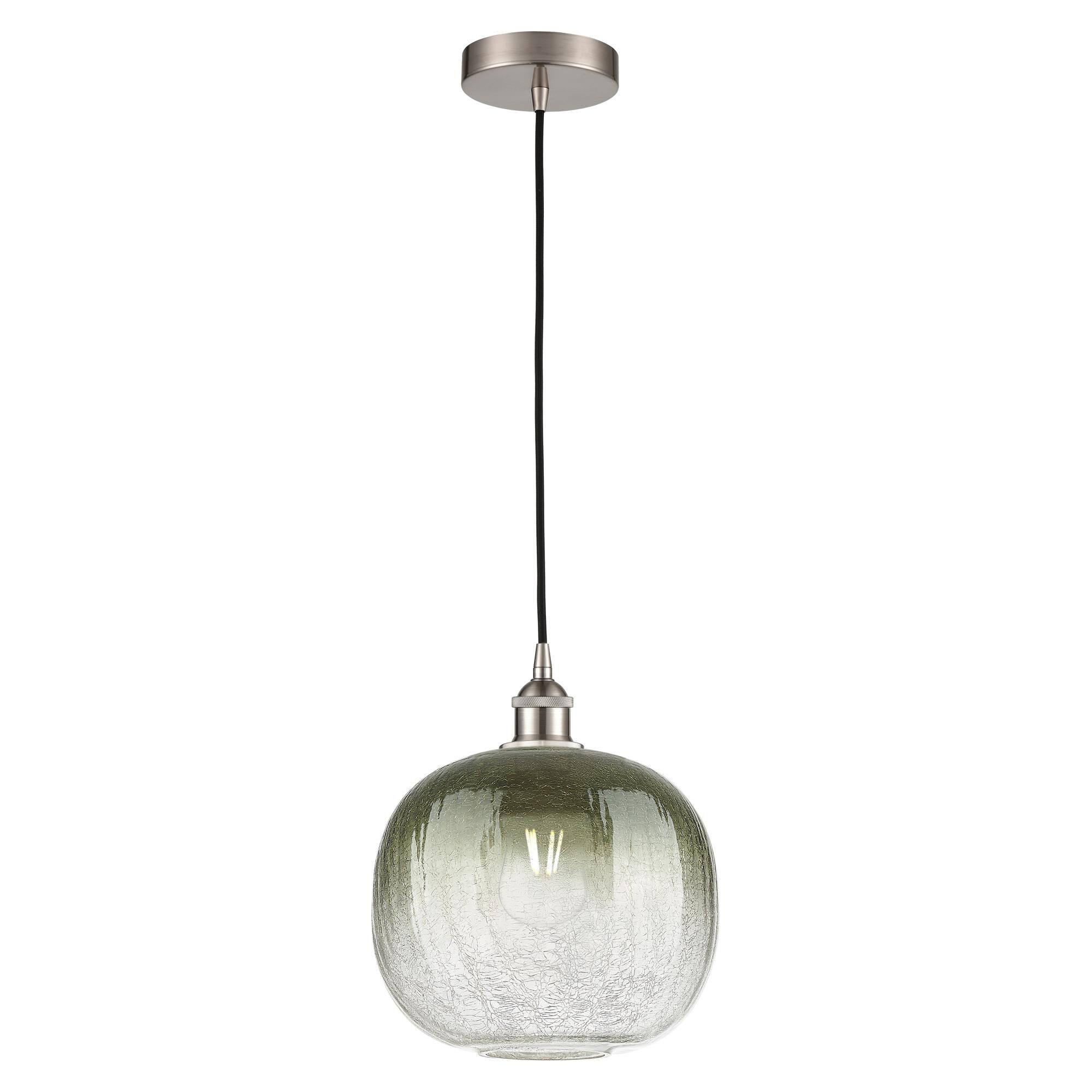 Shown in Brushed Satin Nickel finish and Slate glass