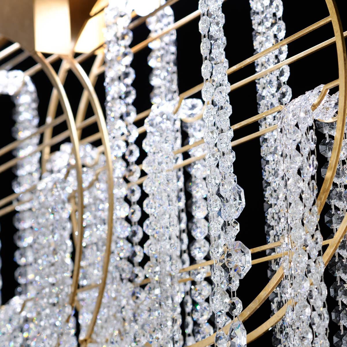 Shown in Heirloom Gold finish and Radiance crystal and Crystal glass