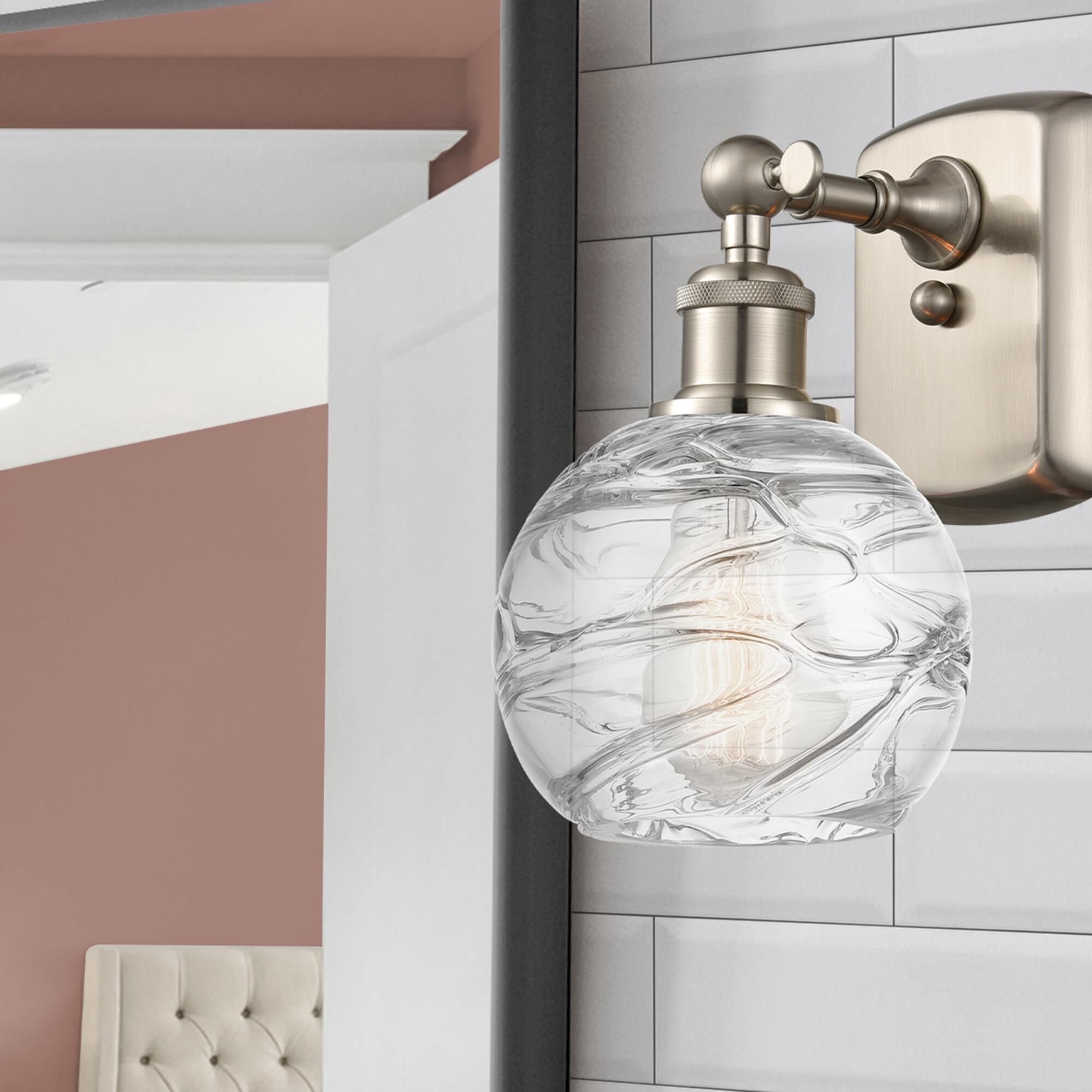 Shown in Brushed Satin Nickel finish and Sphere glass and Glass shade