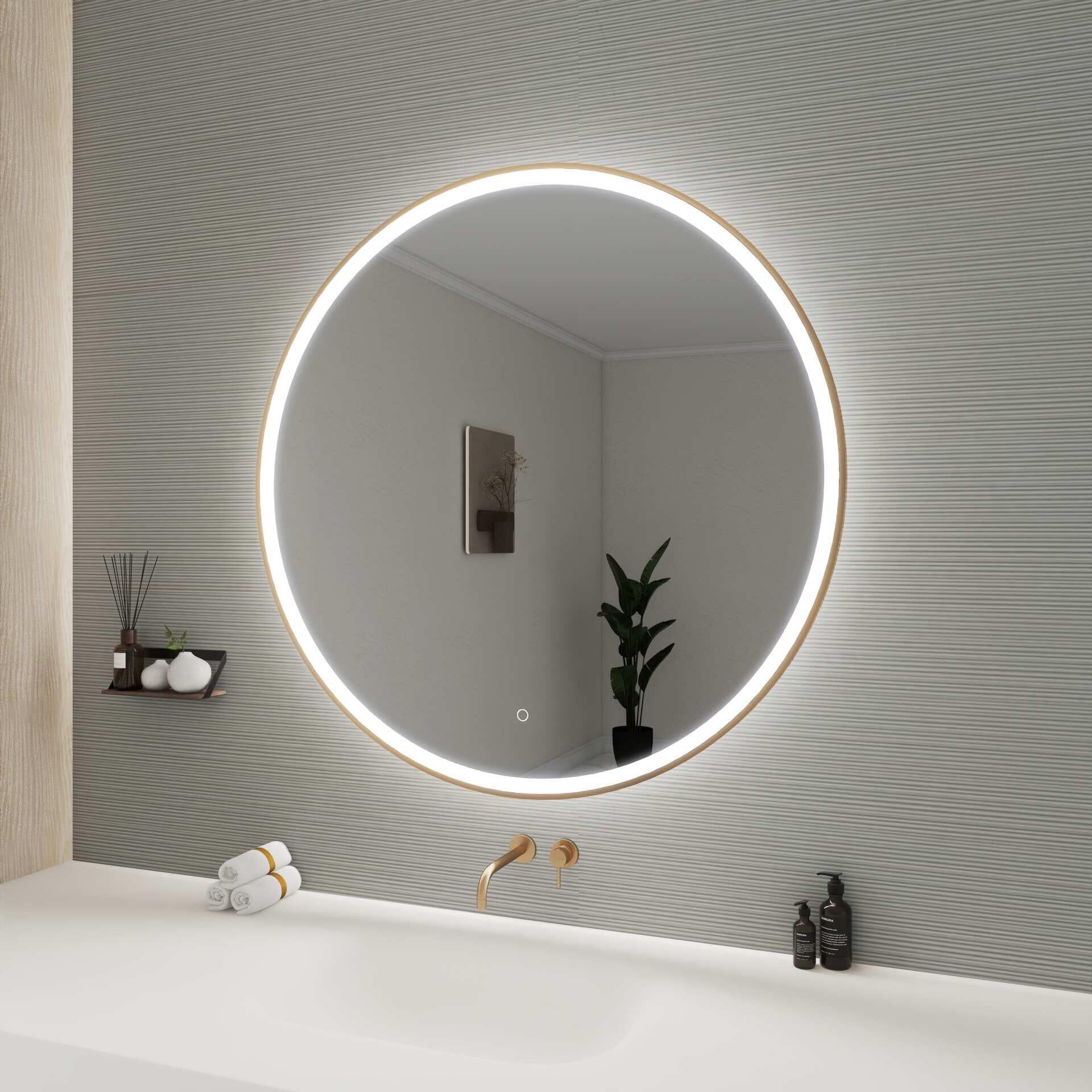 Harmoni 42 Inch Round LED Lighted Mirror by Elegant Decor