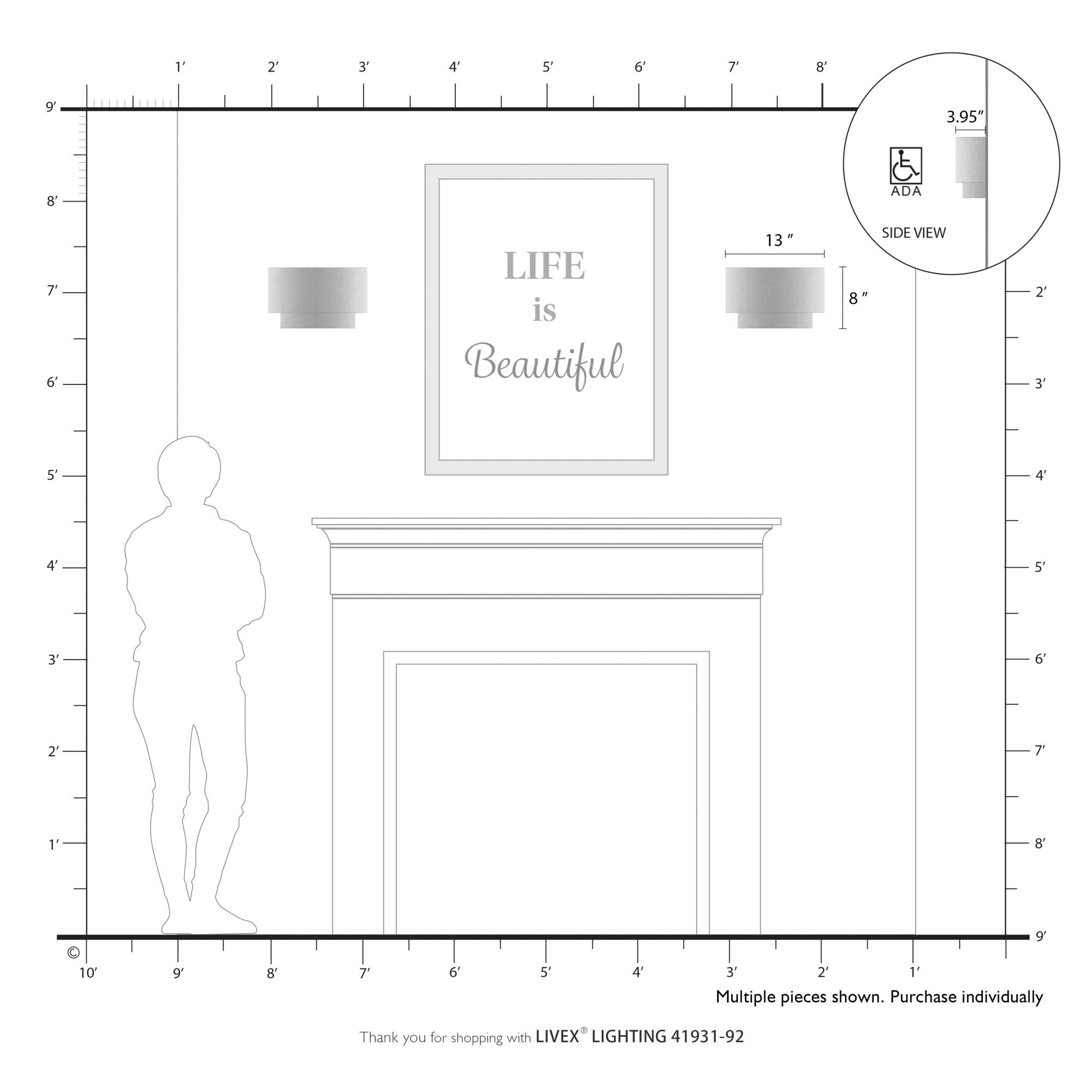 Manorwood 8 Inch Wall Sconce by Livex Lighting