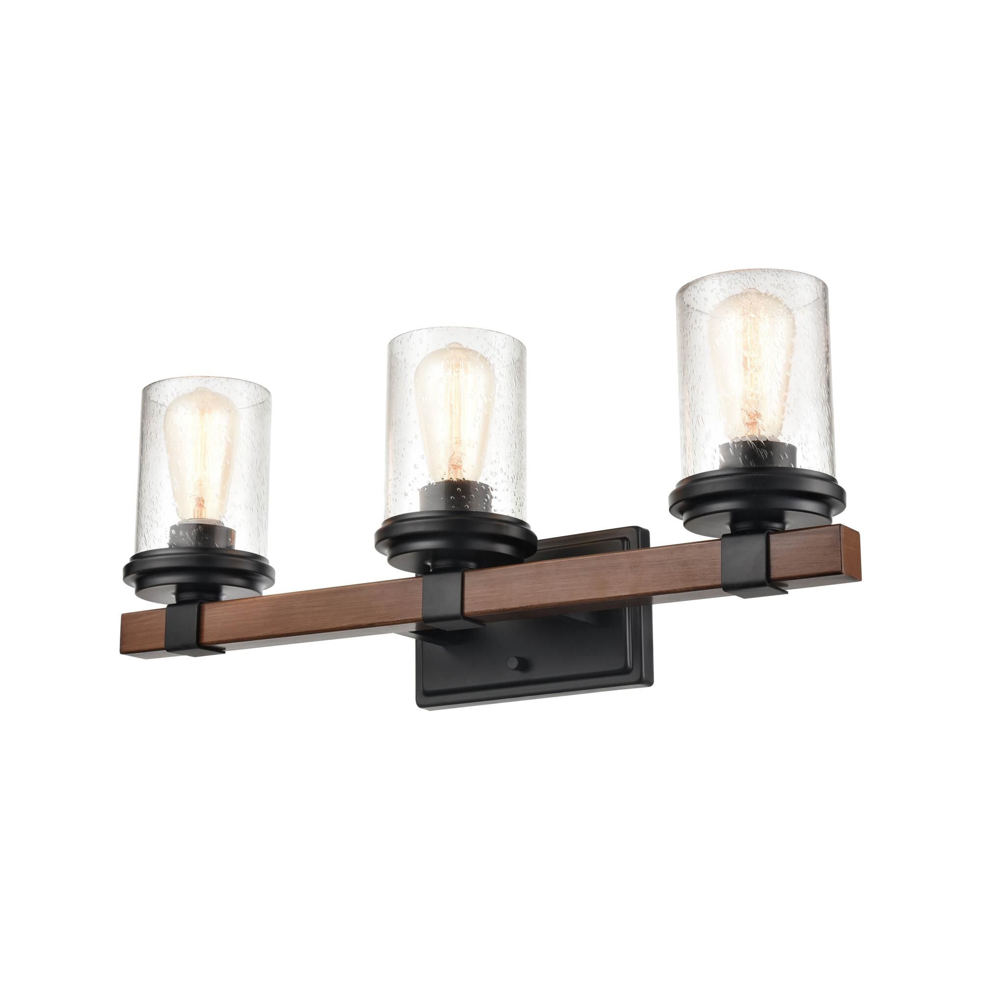 Shown in Matte Black - Wood Grain finish and Clear Seeded glass