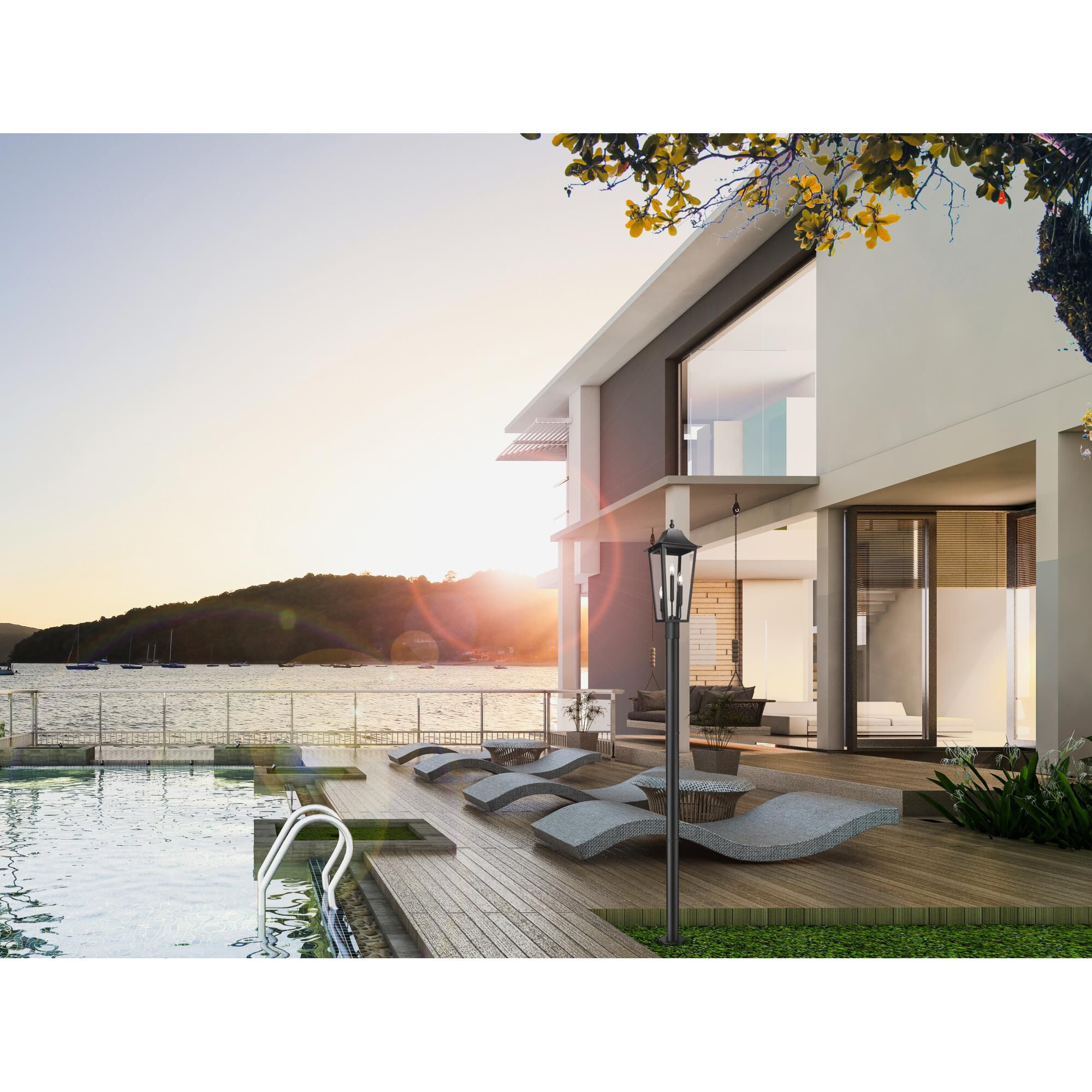 Shown in Black finish and Clear Beveled glass and Clear Beveled shade