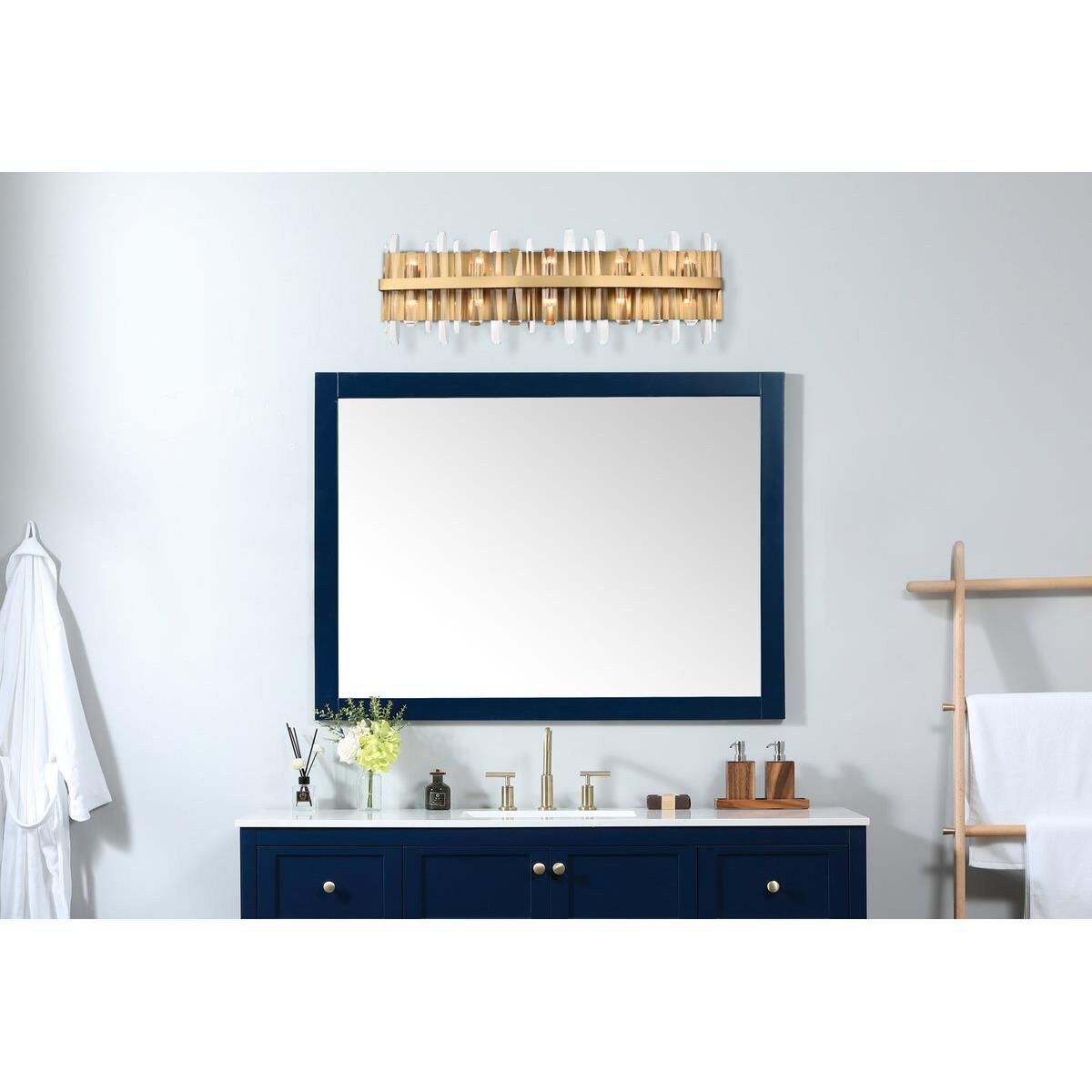 Shown in Satin Gold finish and Royal Cut crystal