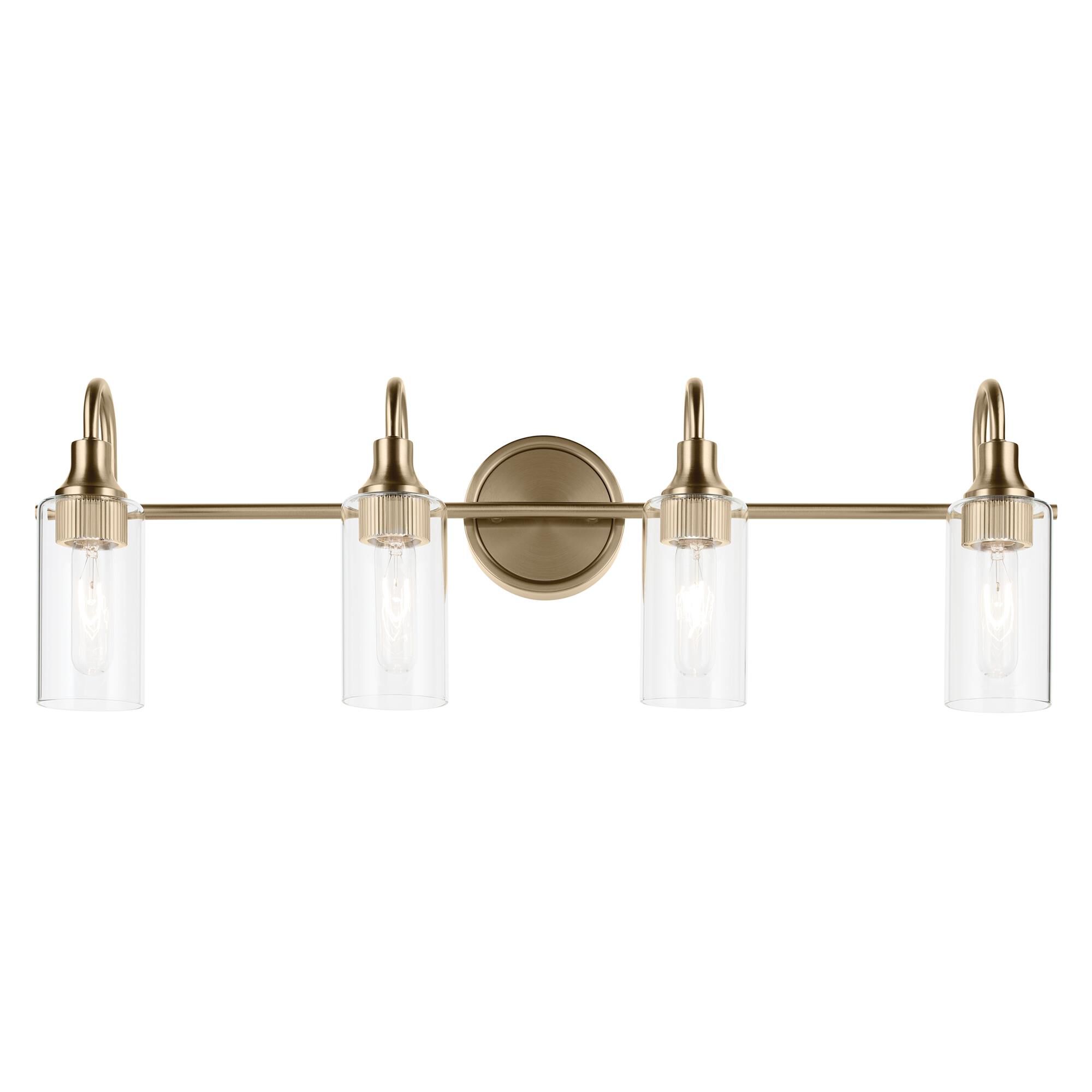 Shown in Champagne Bronze finish and Clear glass