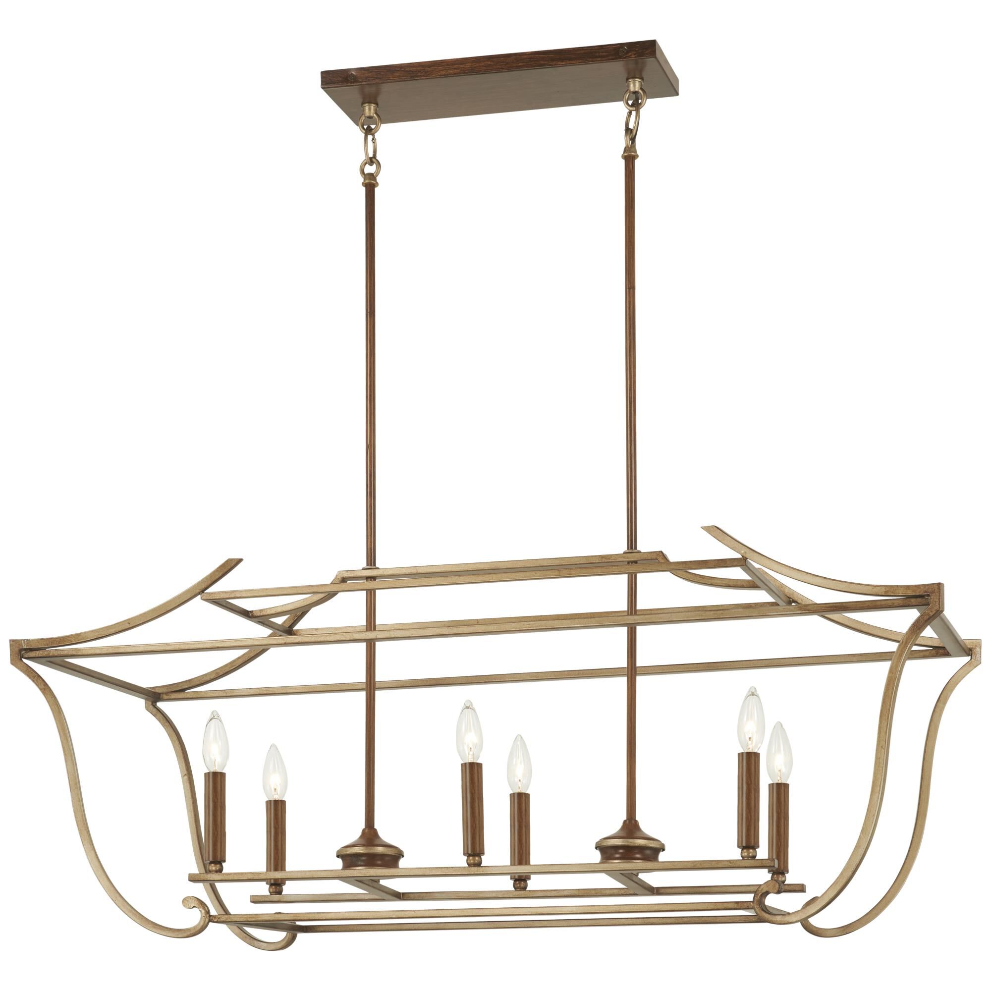 Magnolia Manor 42 Inch 6 Light Linear Suspension Light by Metropolitan Lighting