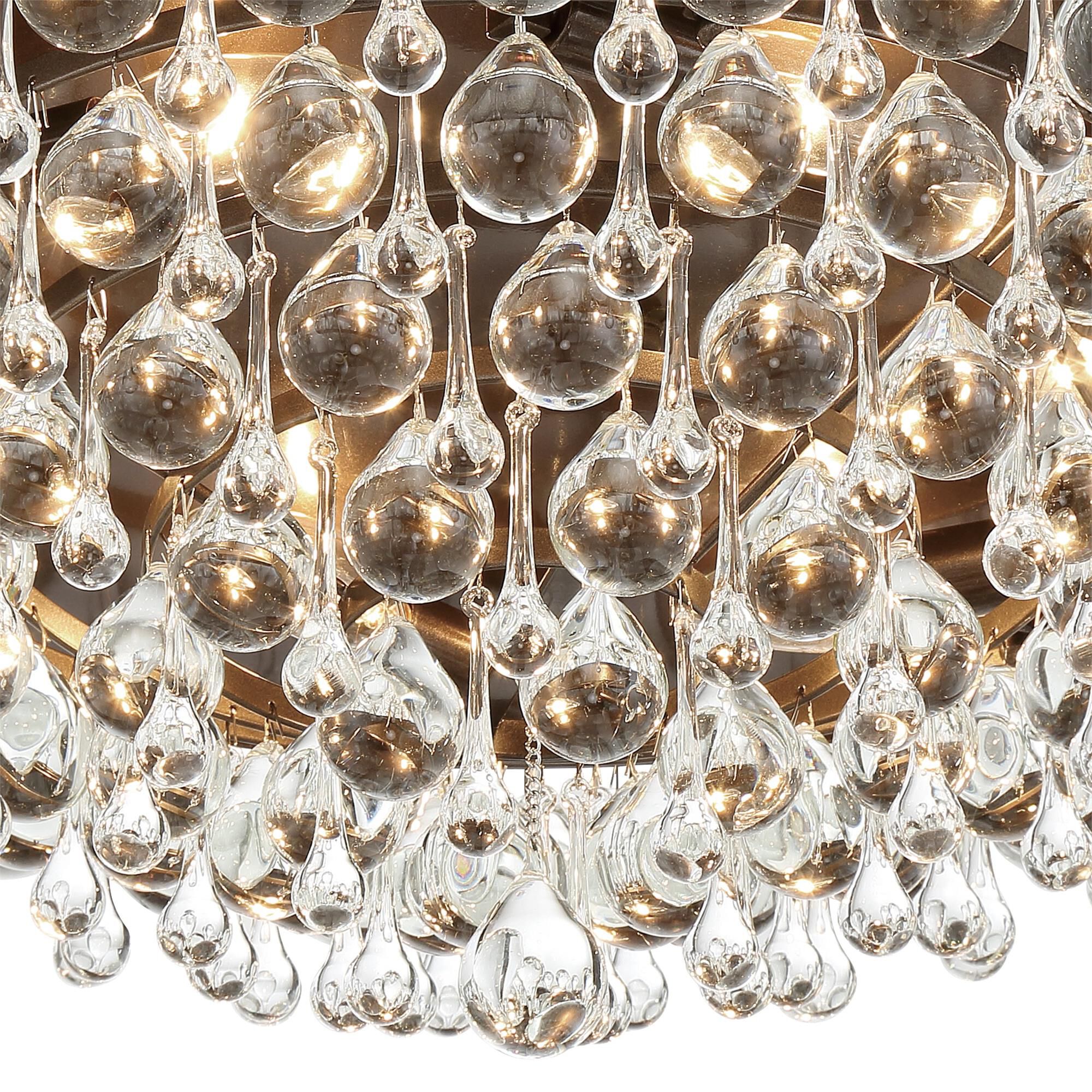 Shown in Vibrant Bronze finish and Clear Glass Drops crystal