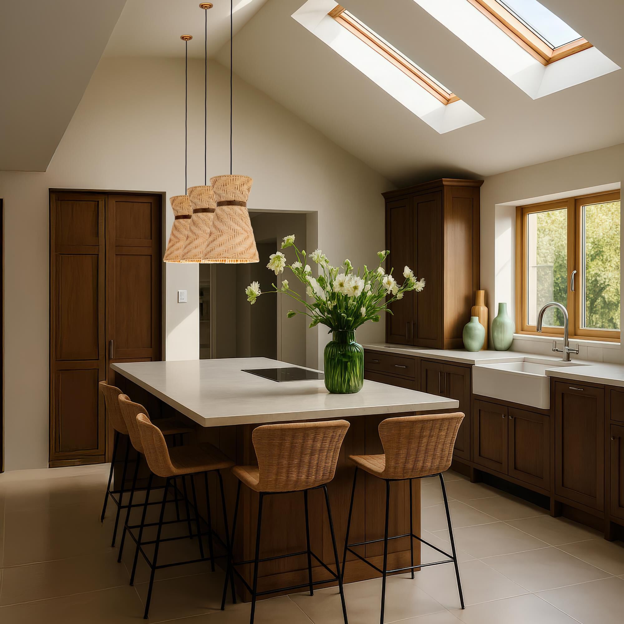 Shown in Gold finish and Natural shade