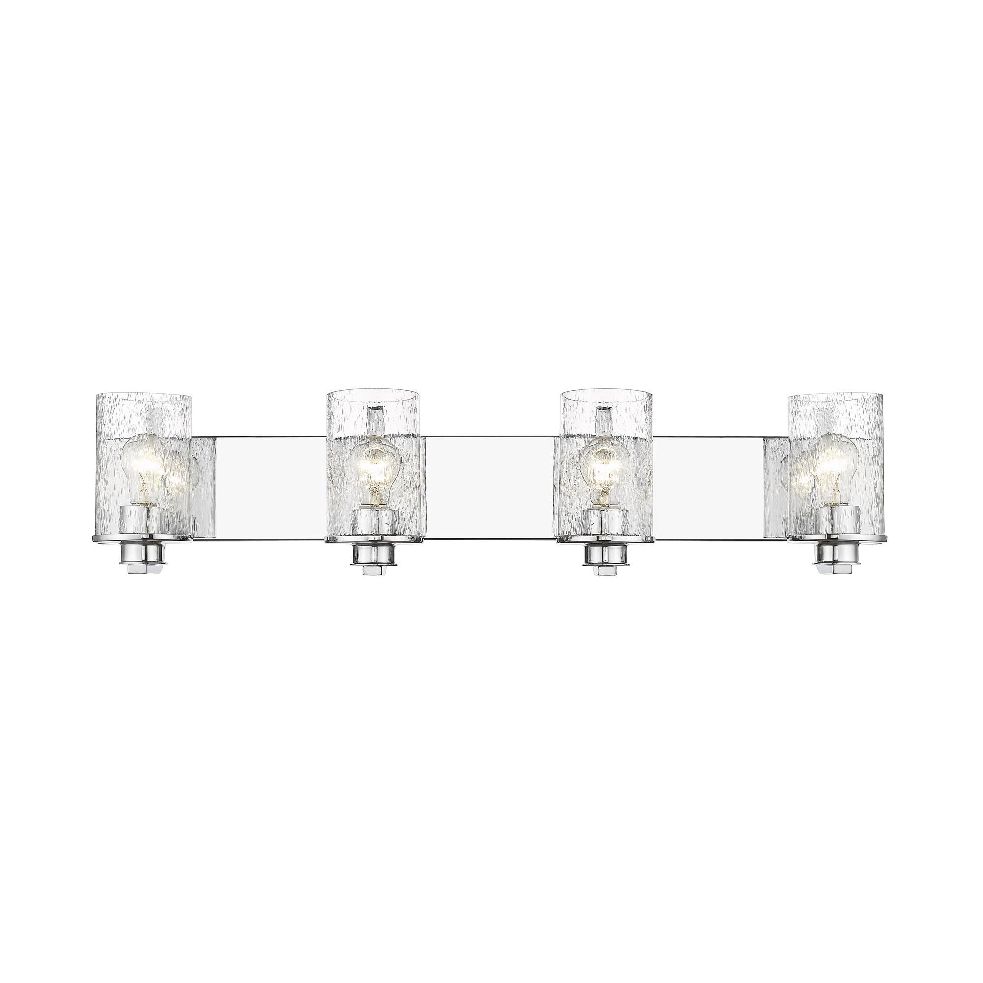 Shown in Chrome finish and Glass shade