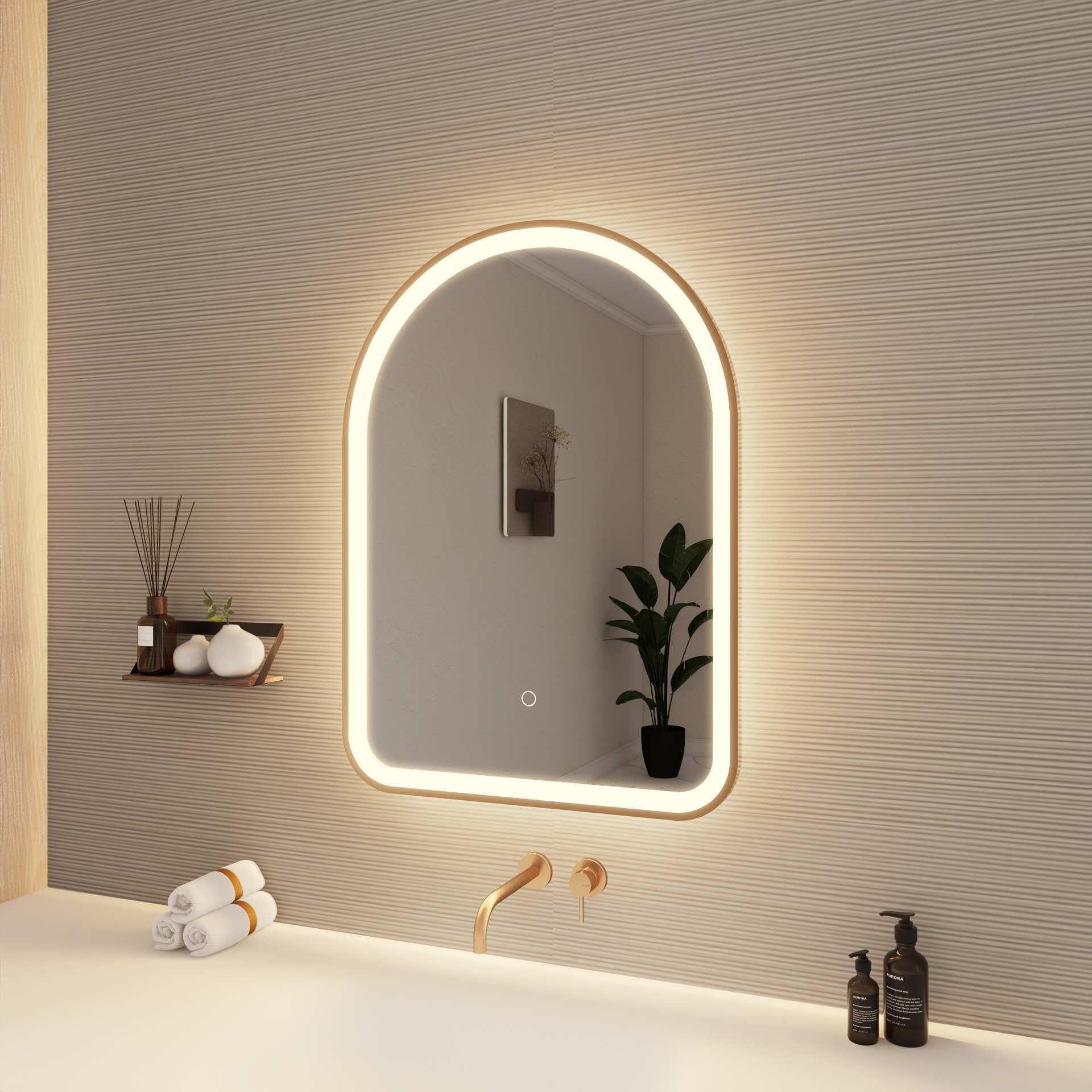 Harmoni 30 Inch Arched LED Lighted Mirror by Elegant Decor