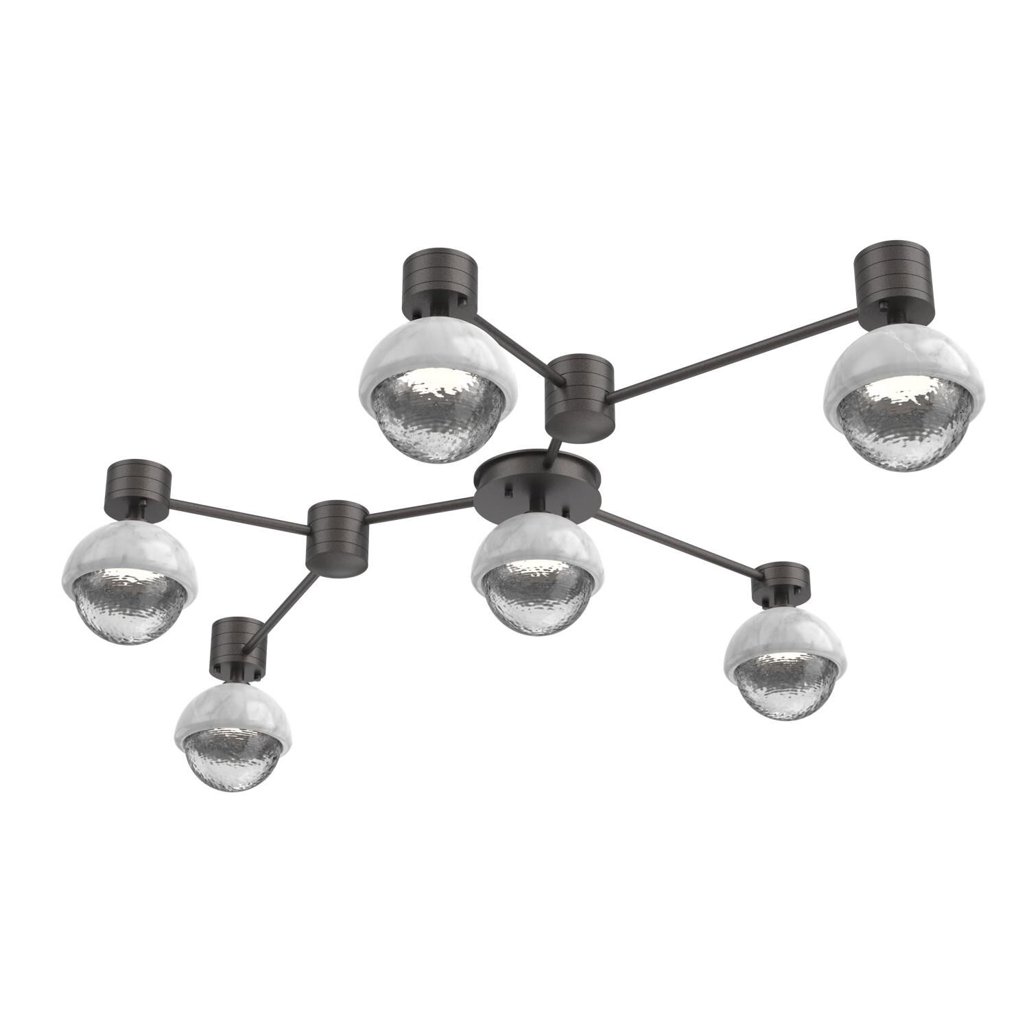 Shown in Graphite finish and Clear glass and White Marble accent