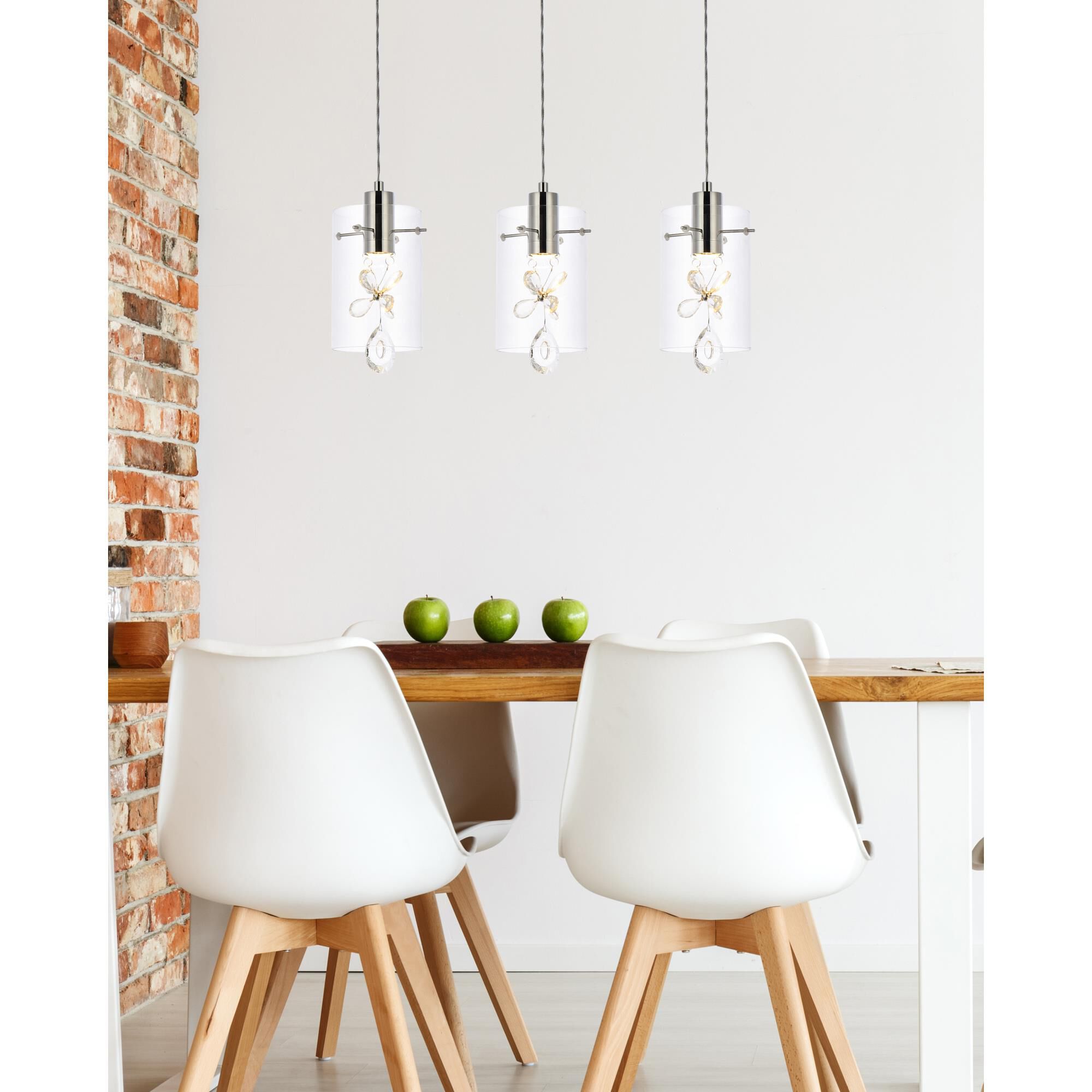 Hana 24 Inch 3 Light LED Linear Suspension Light by Elegant Lighting