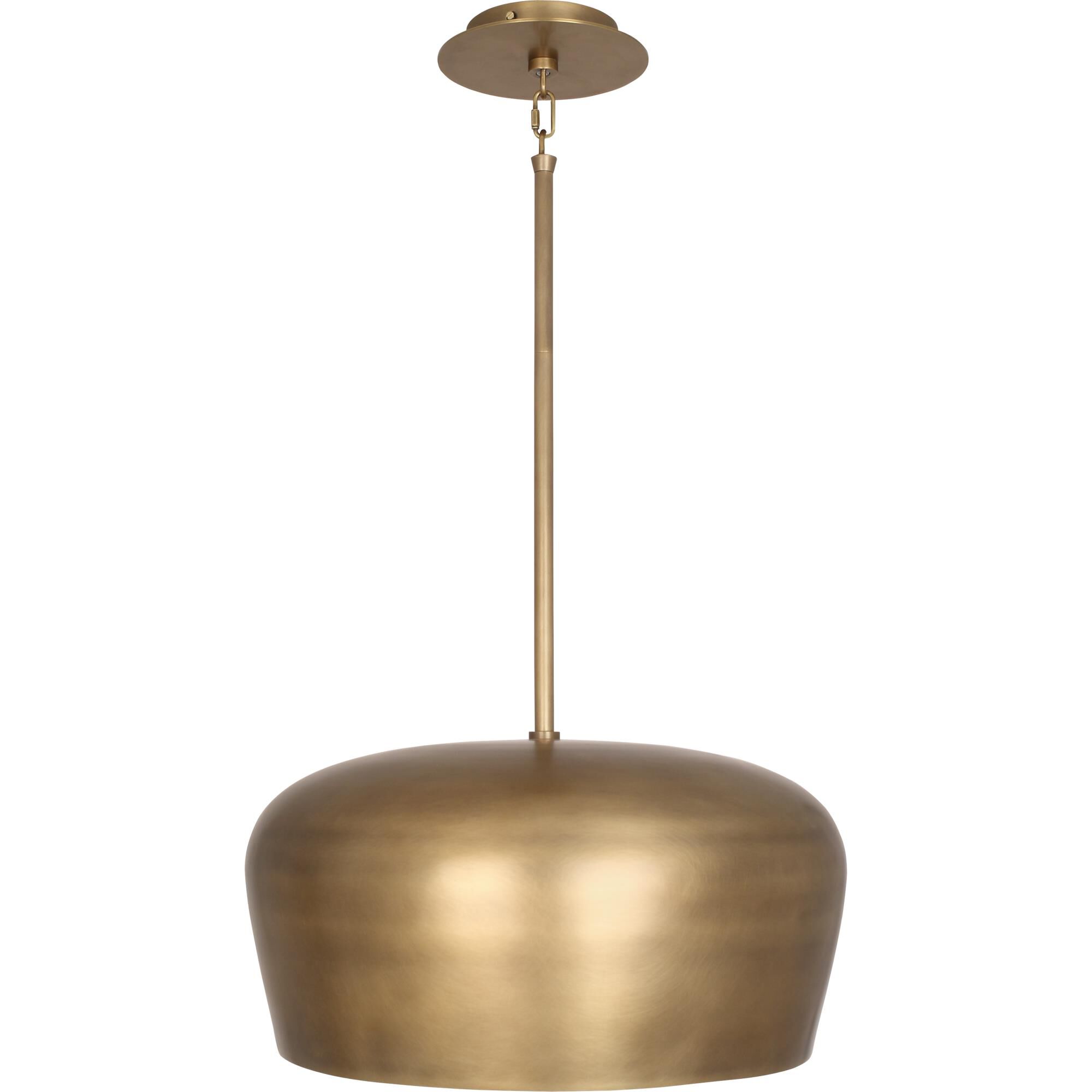 Shown in Warm Brass  With Painted White Shade Interior finish and Warm Brass Finish With Painted White Interior shade