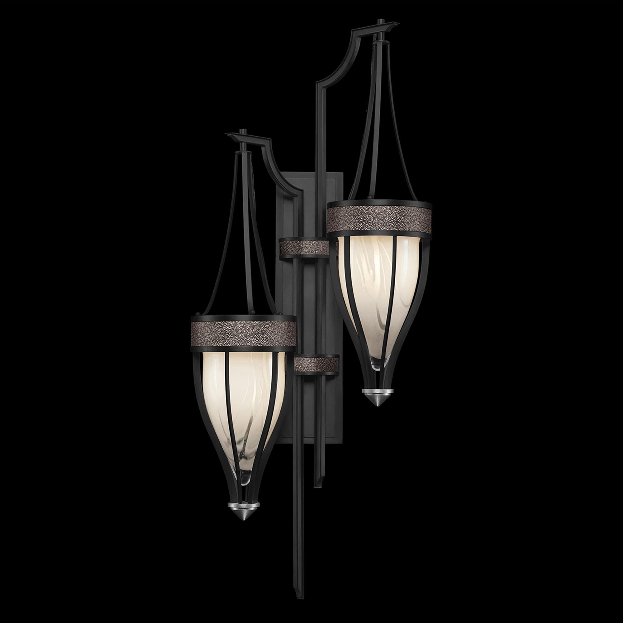 Shown in Black Iron and Nickel  finish and Pebble accent