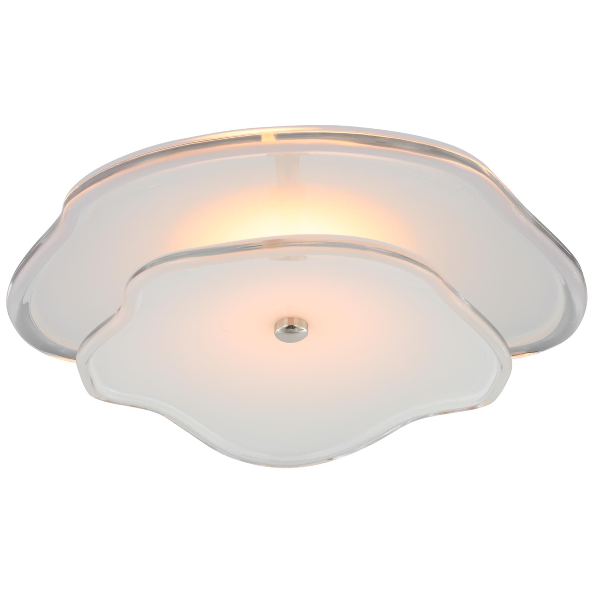Shown in Polished Nickel finish and Cream Tinted Glass shade
