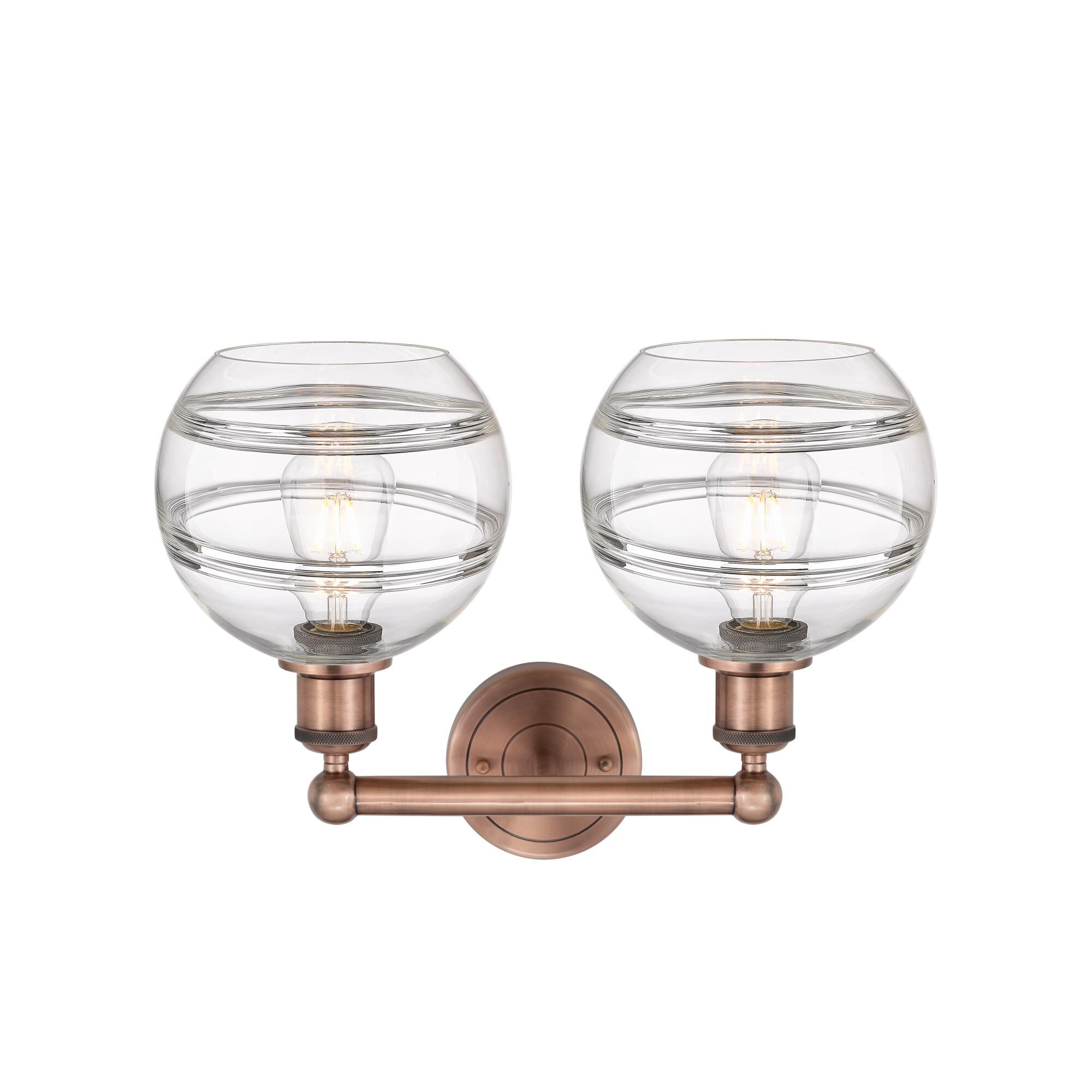 Shown in Antique Copper finish and Clear glass