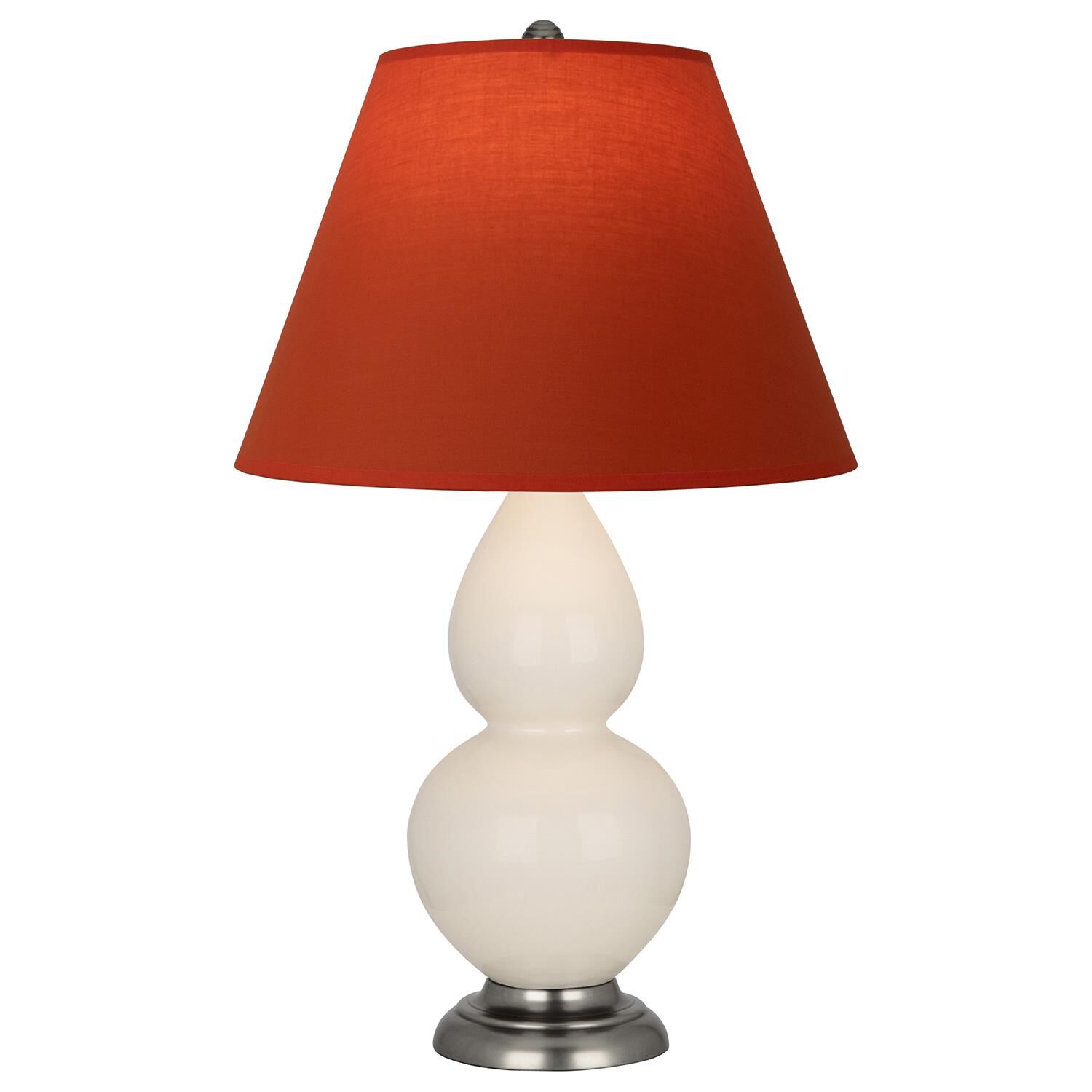 Shown in Bone finish and Tangerine and Taupe Lining shade and Antique Silver accent