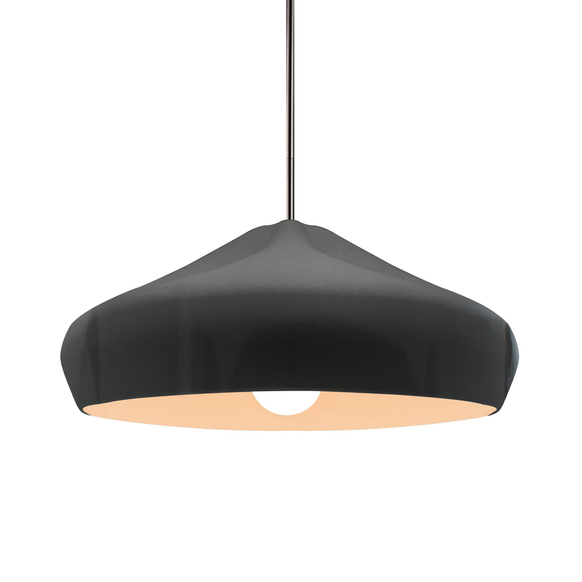 Shown in Brushed Nickel finish and Gloss Grey shade
