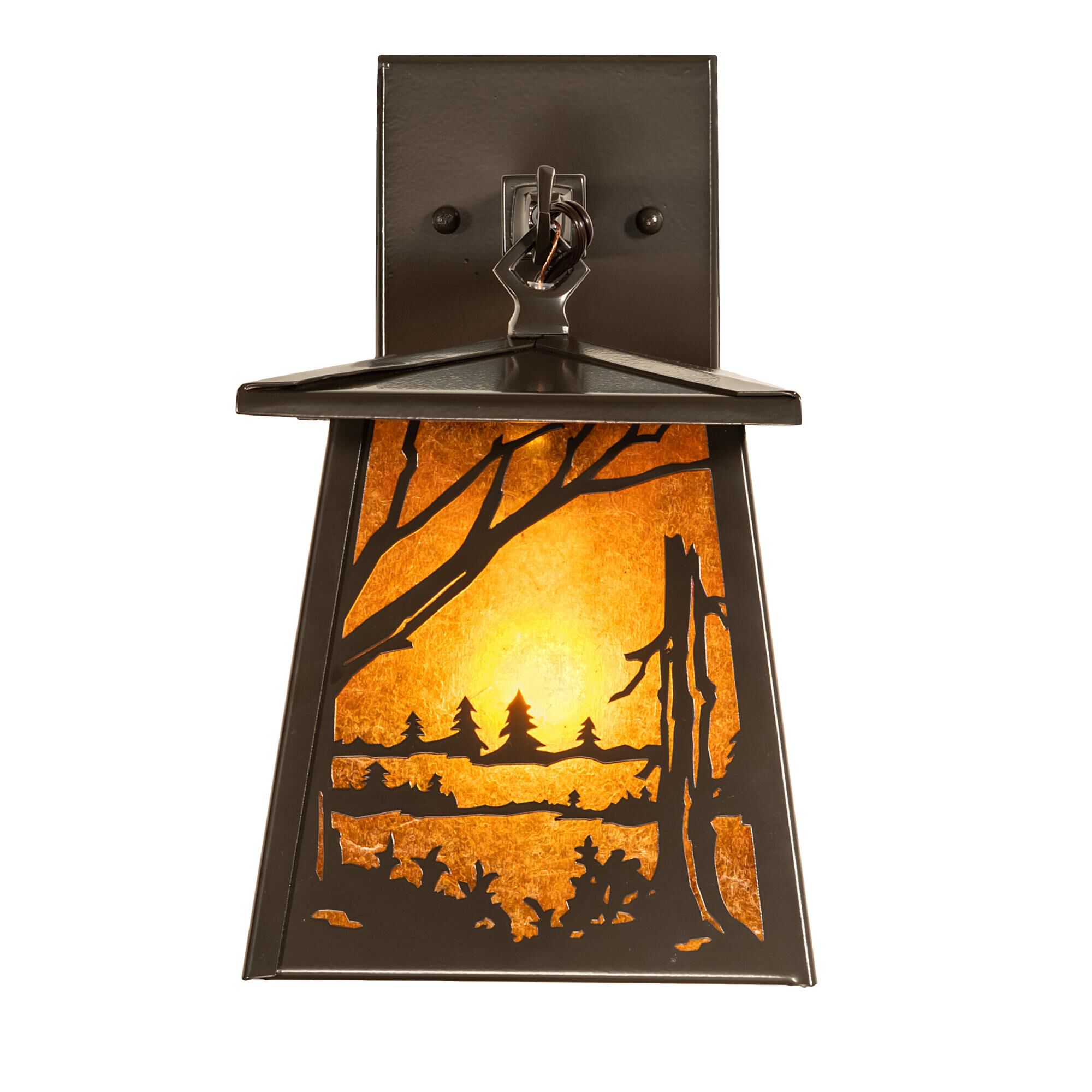 Shown in Timeless Bronze finish and Amber Mica glass