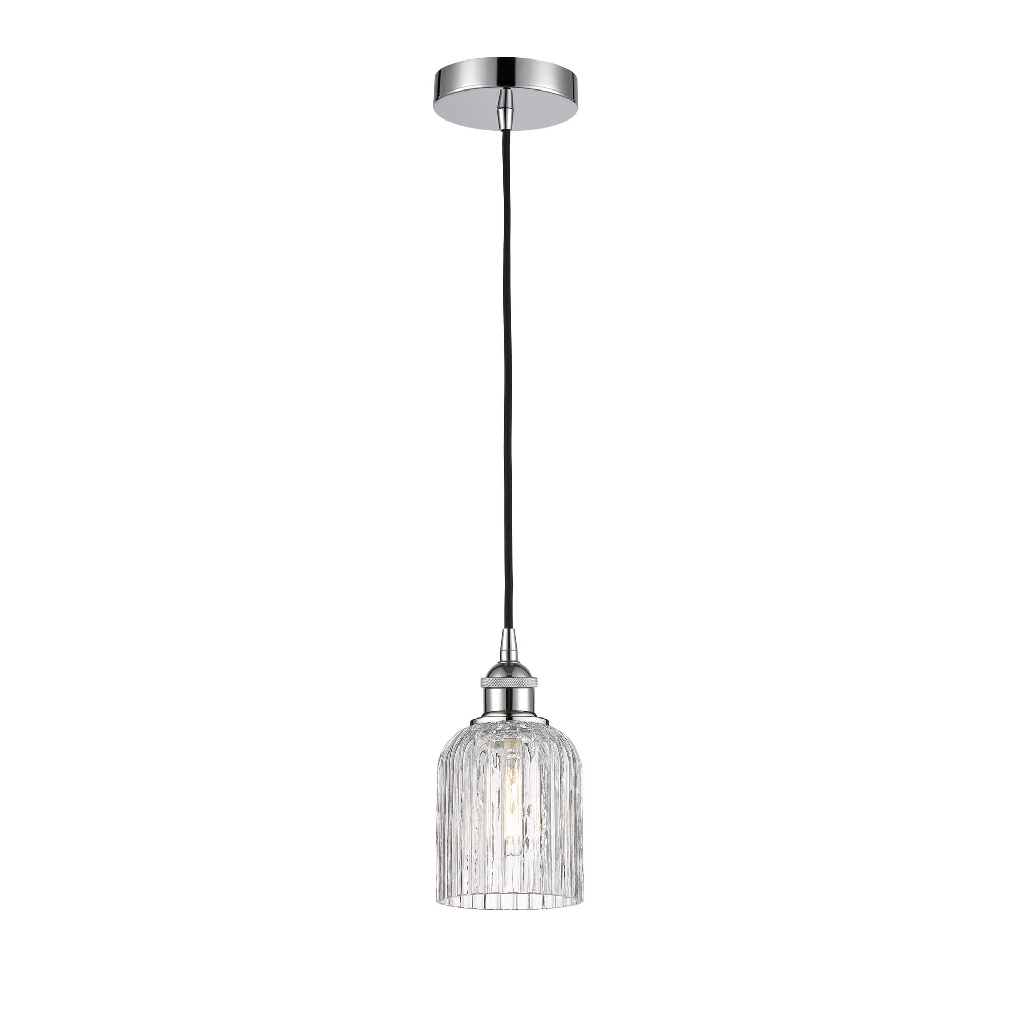 Shown in Polished Chrome finish and Clear glass