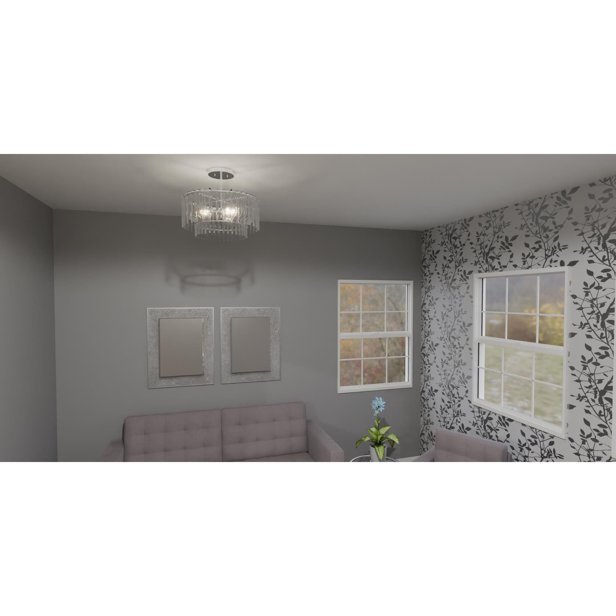 Shown in Polished Chrome finish and Clear glass