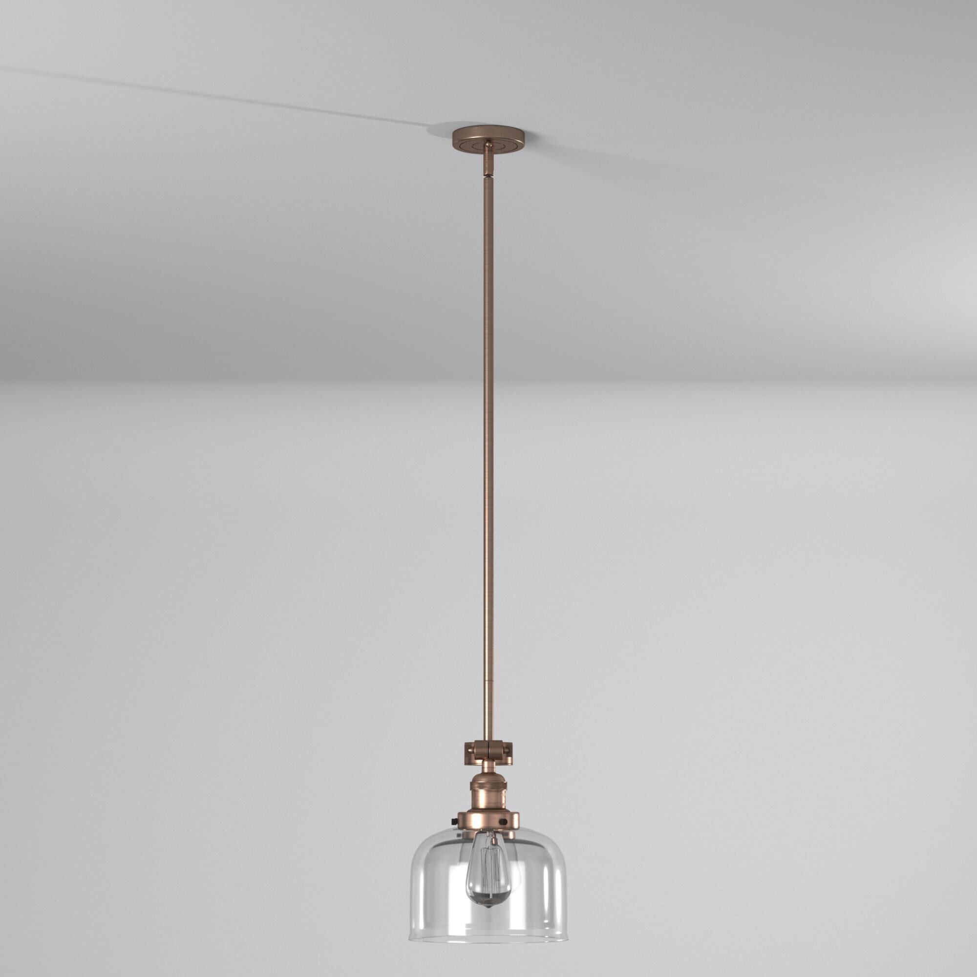 Shown in Antique Copper finish and Clear glass