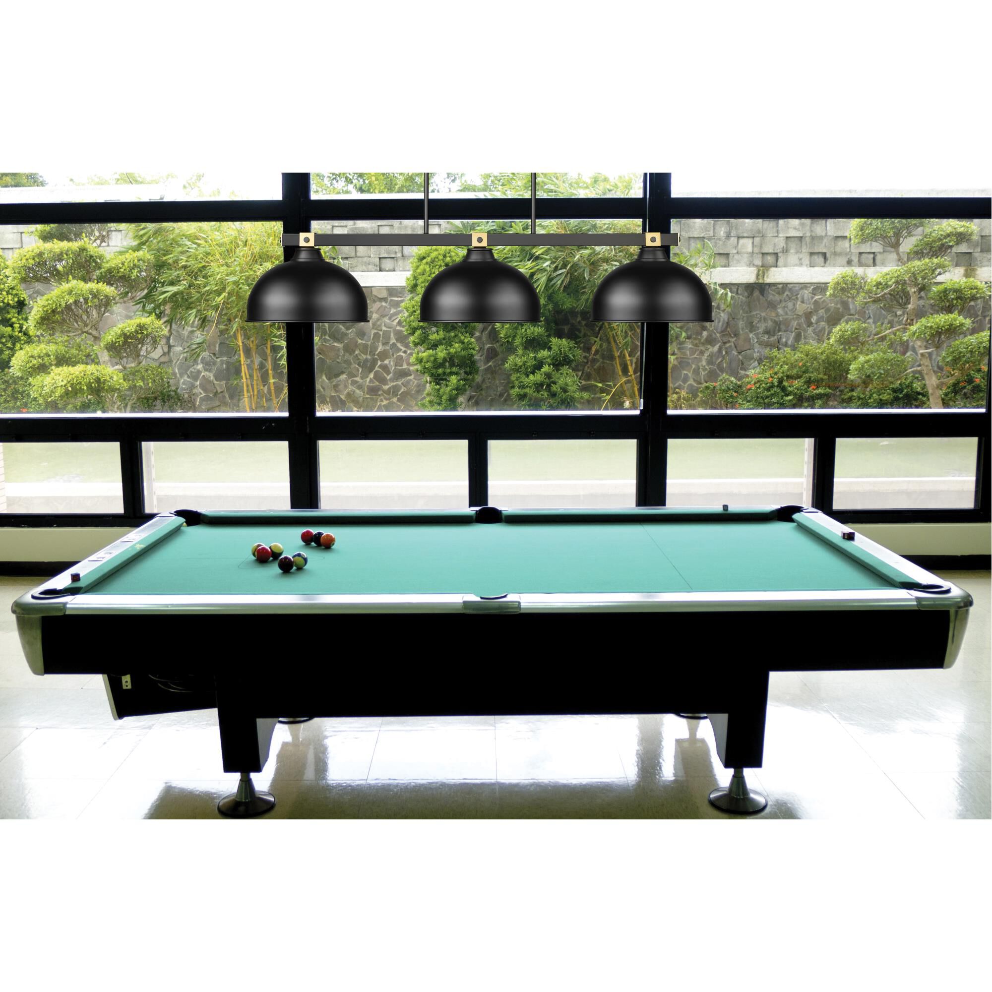 Shown in Matte Black + Rubbed Brass finish and Matte Black glass and Matte Black shade