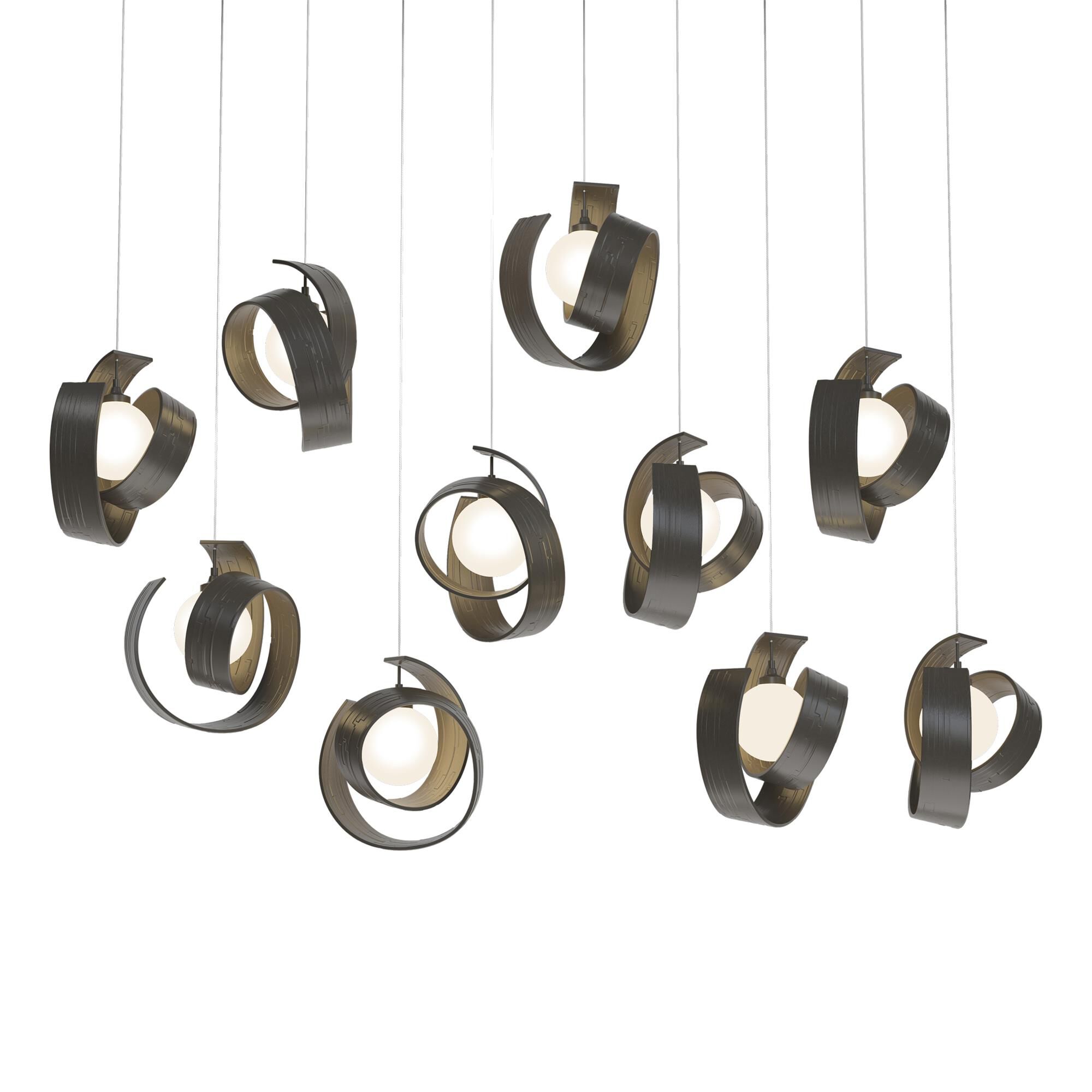 Shown in Dark Smoke finish and Opal glass