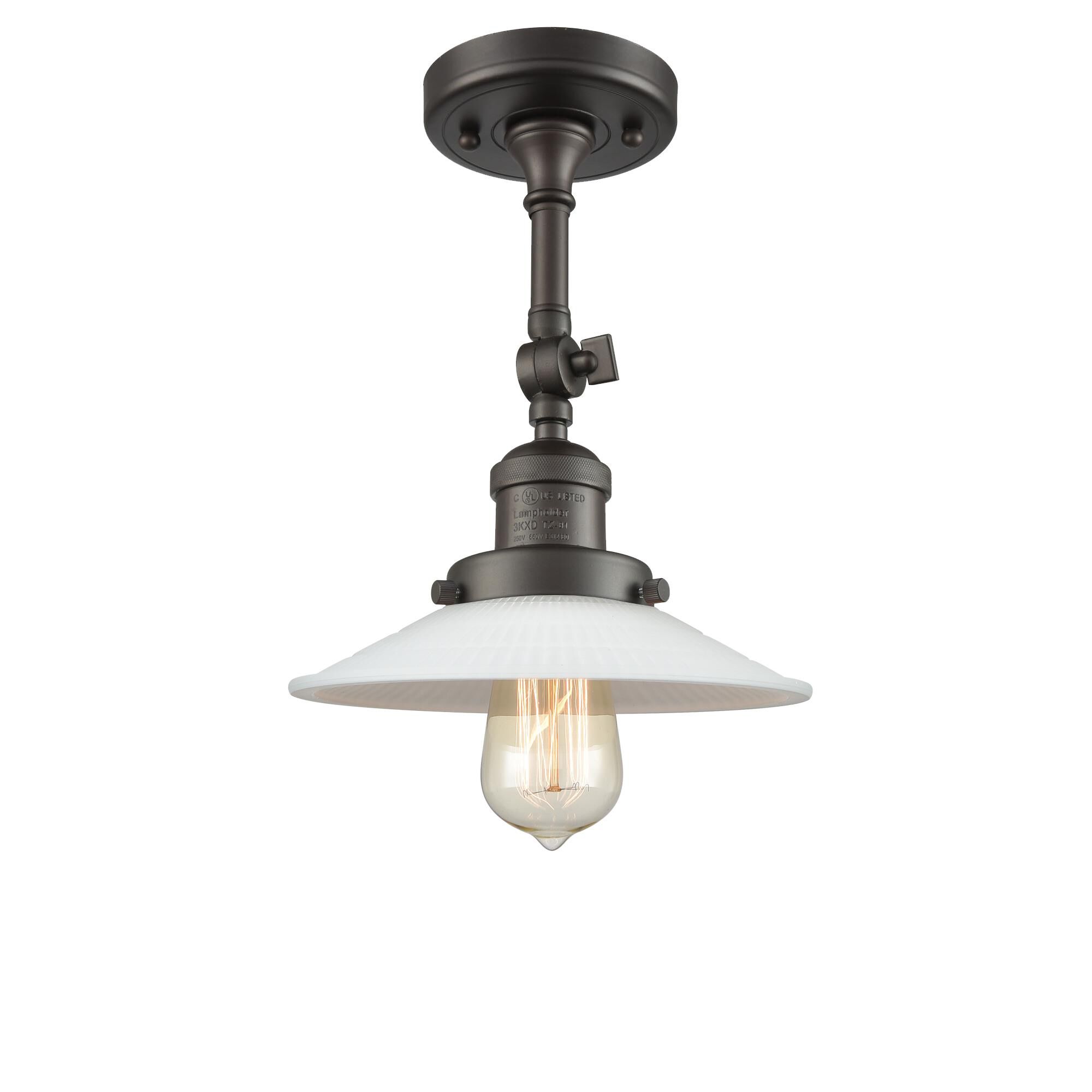 Bruno Marashlian Halophane 8 Inch 1 Light Semi Flush Mount by Innovations Lighting