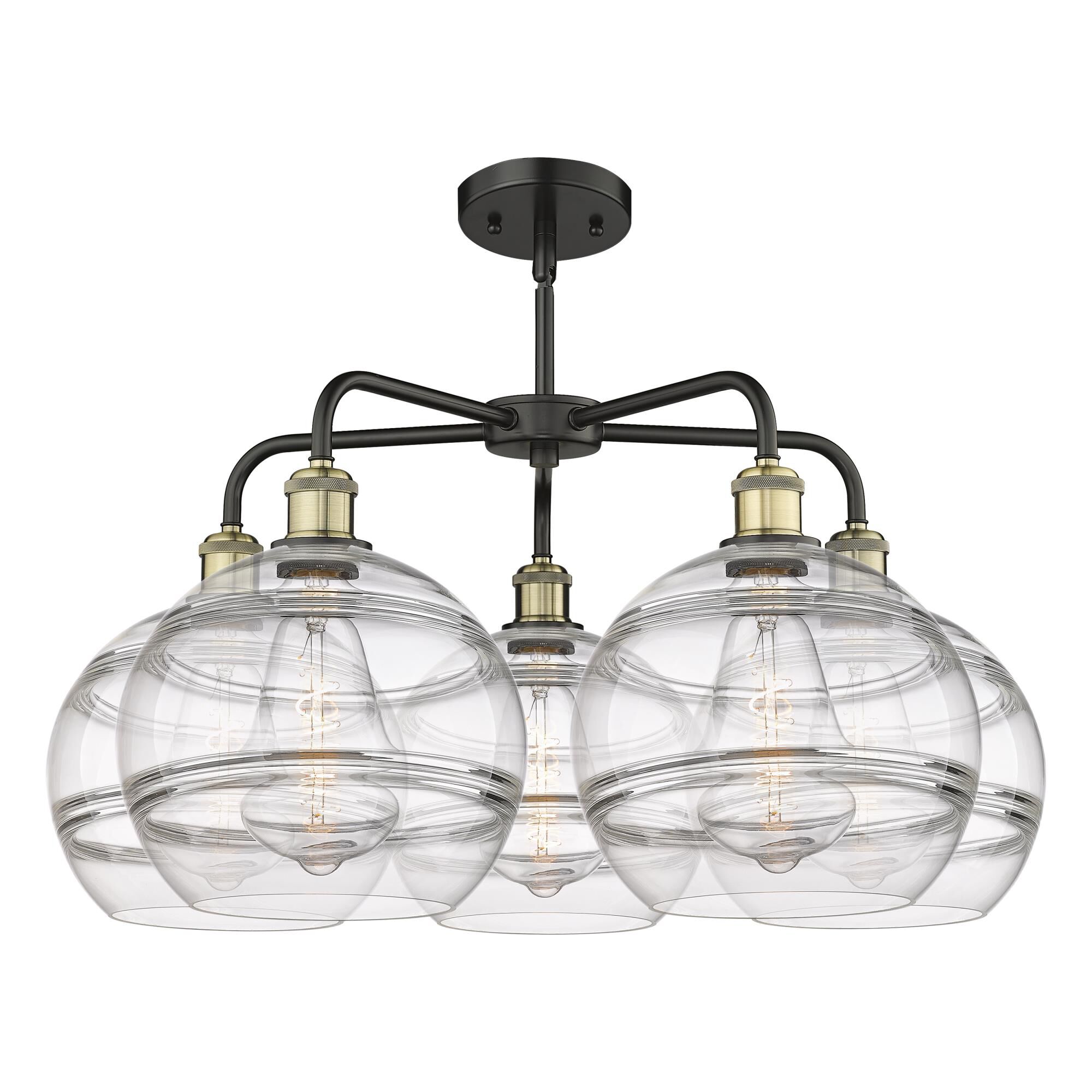 Shown in Black Antique Brass finish and Clear glass