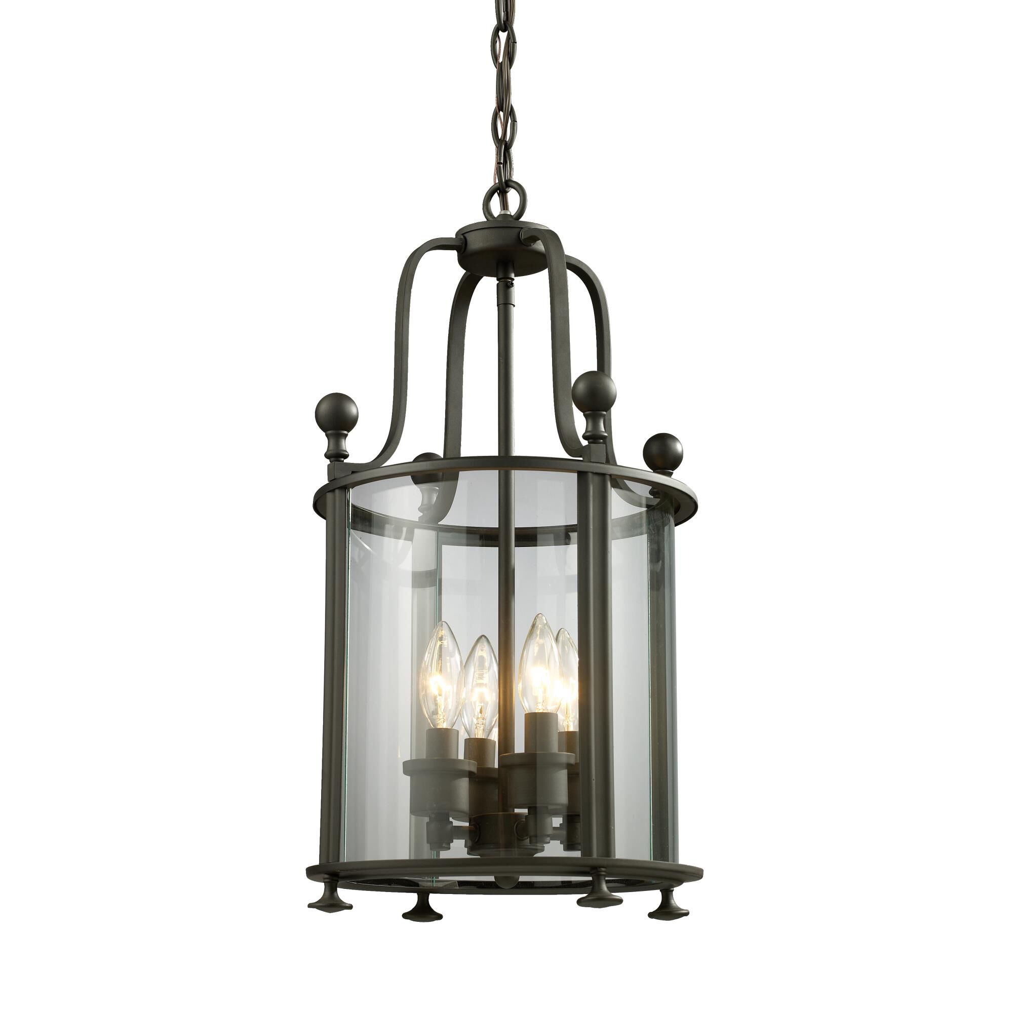Shown in Bronze finish and Glass shade
